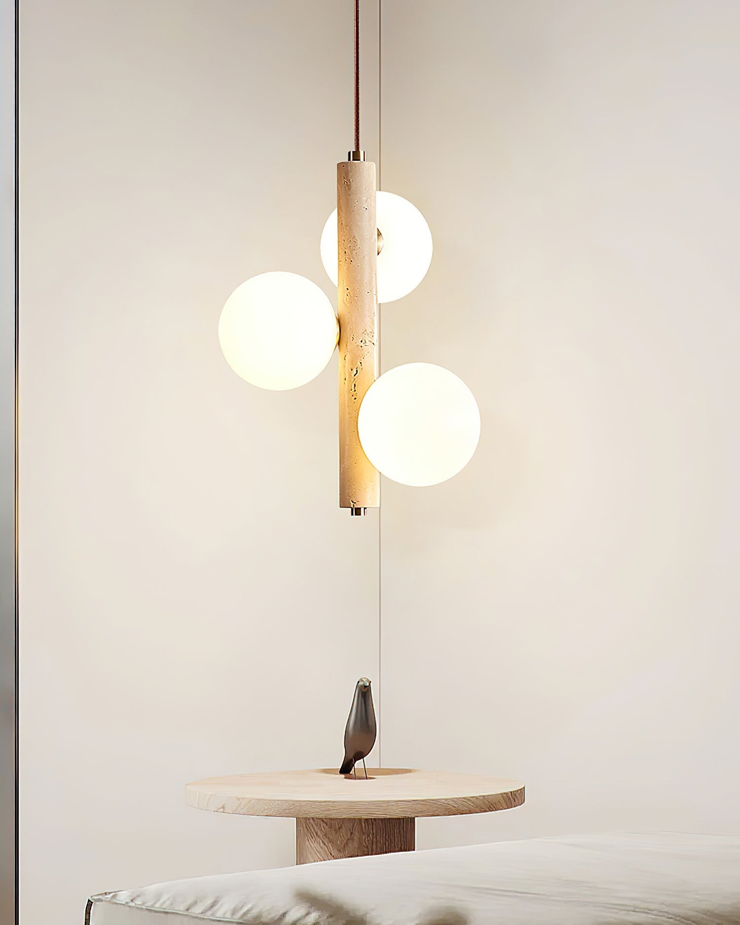 Aursorel Multi-Globe Travertine Pendant Light-Neutral Decor