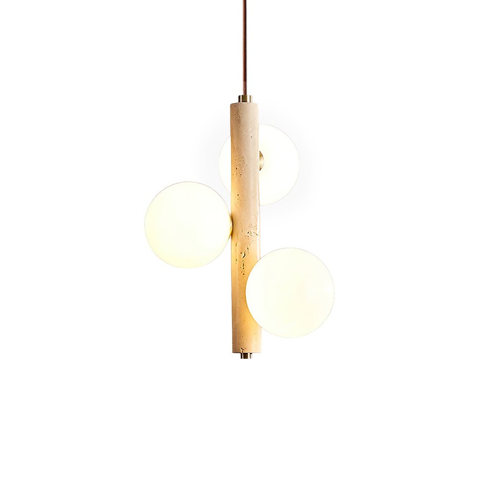 Aursorel Multi-Globe Travertine Pendant Light-Neutral Decor