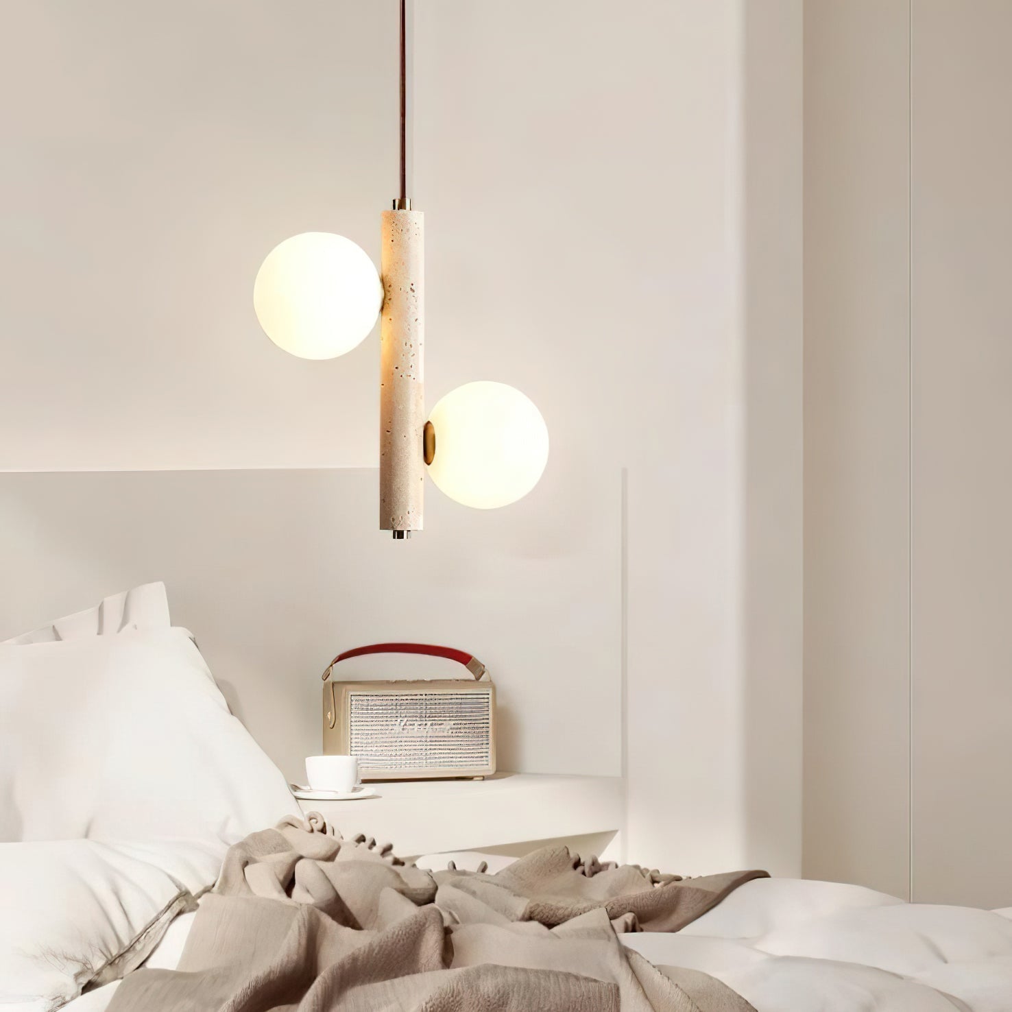 Aursorel Multi-Globe Travertine Pendant Light-Neutral Decor