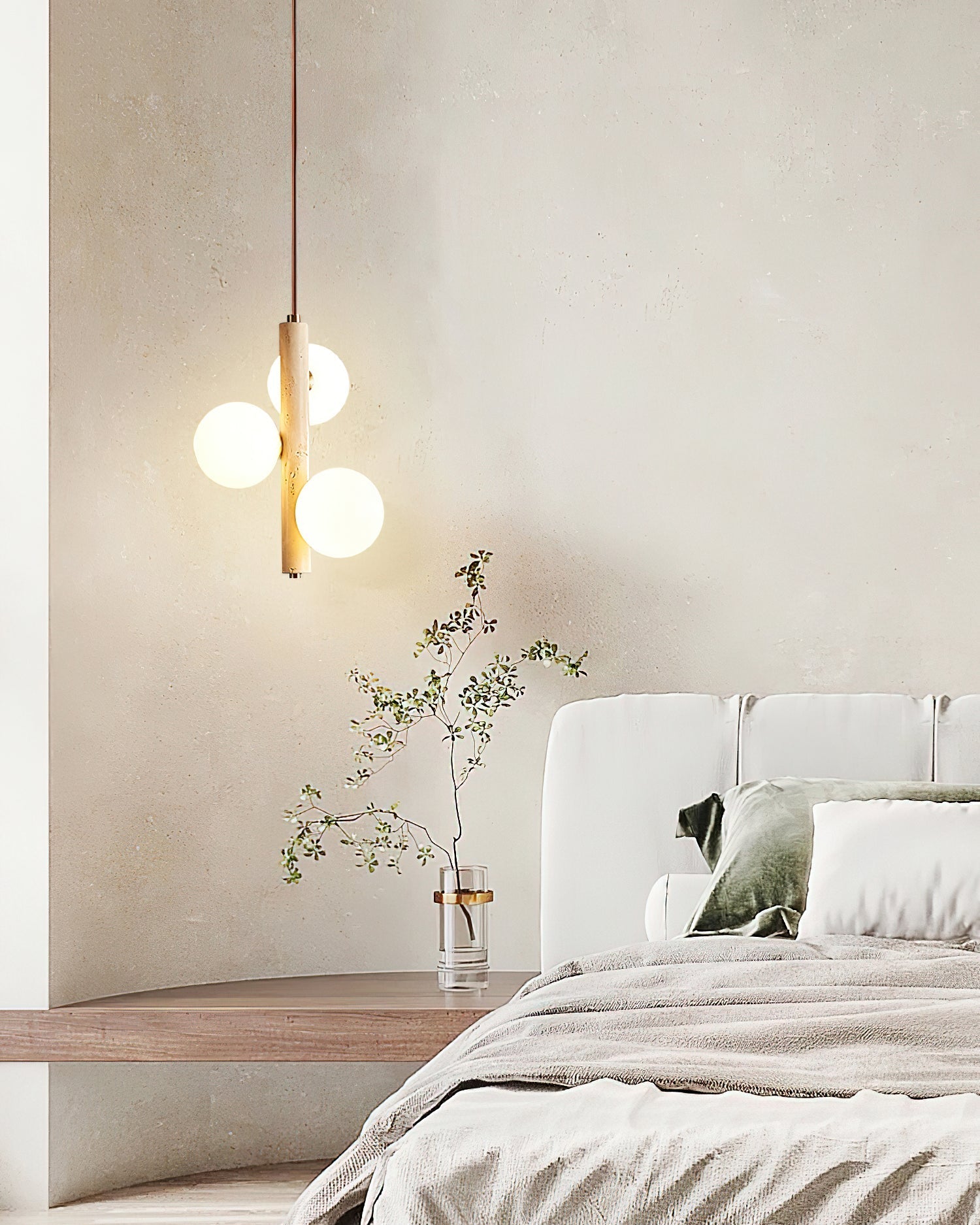 Aursorel Multi-Globe Travertine Pendant Light-Neutral Decor