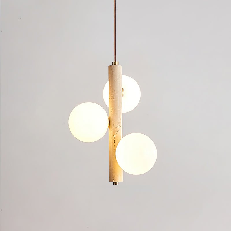 Aursorel Multi-Globe Travertine Pendant Light-Neutral Decor