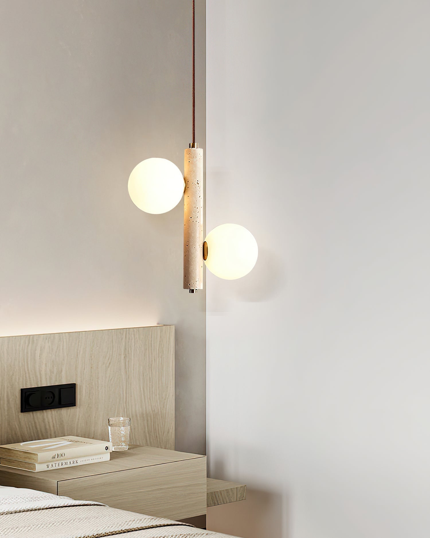 Aursorel Multi-Globe Travertine Pendant Light-Neutral Decor
