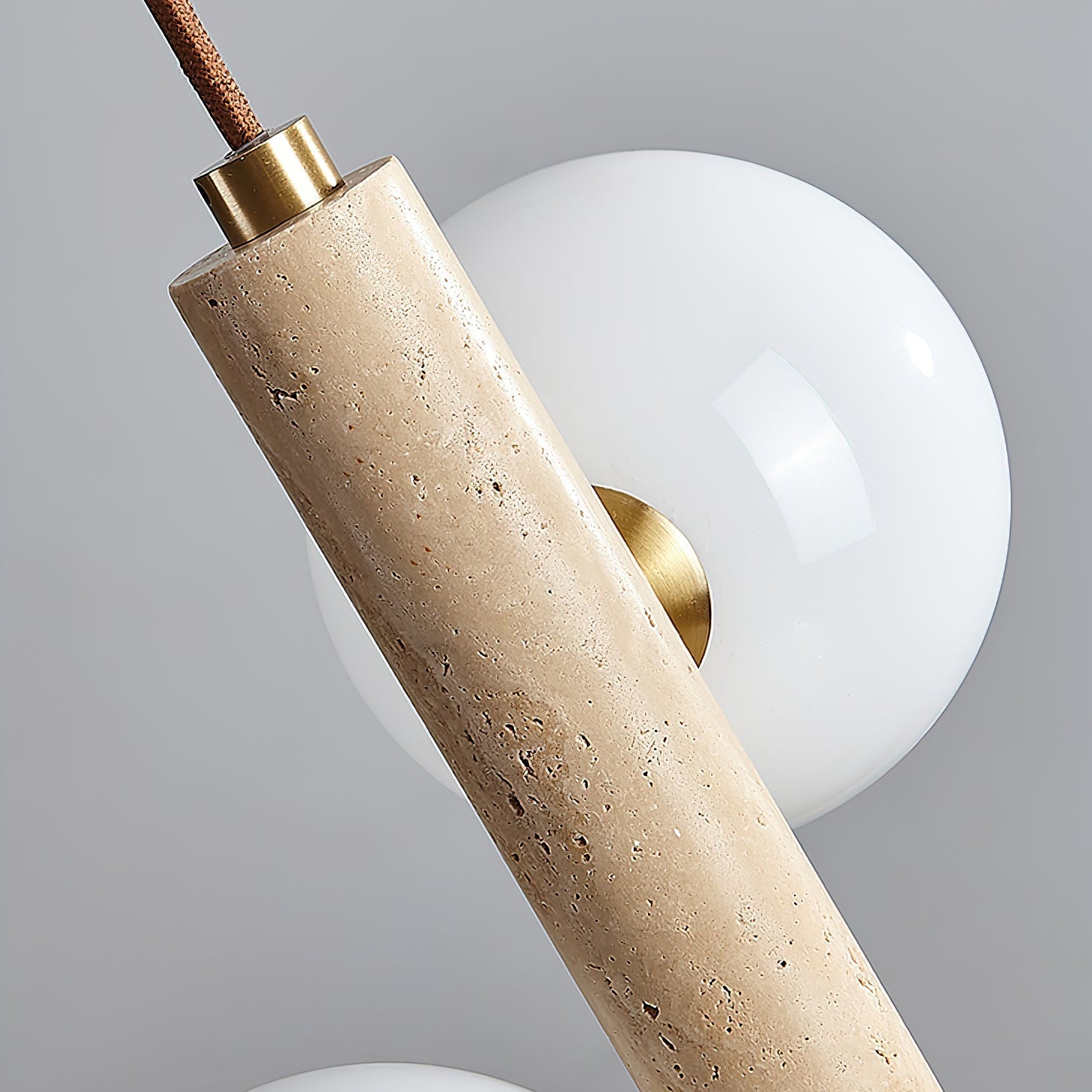 Aursorel Multi-Globe Travertine Pendant Light-Neutral Decor