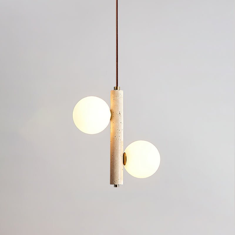 Aursorel Multi-Globe Travertine Pendant Light-Neutral Decor