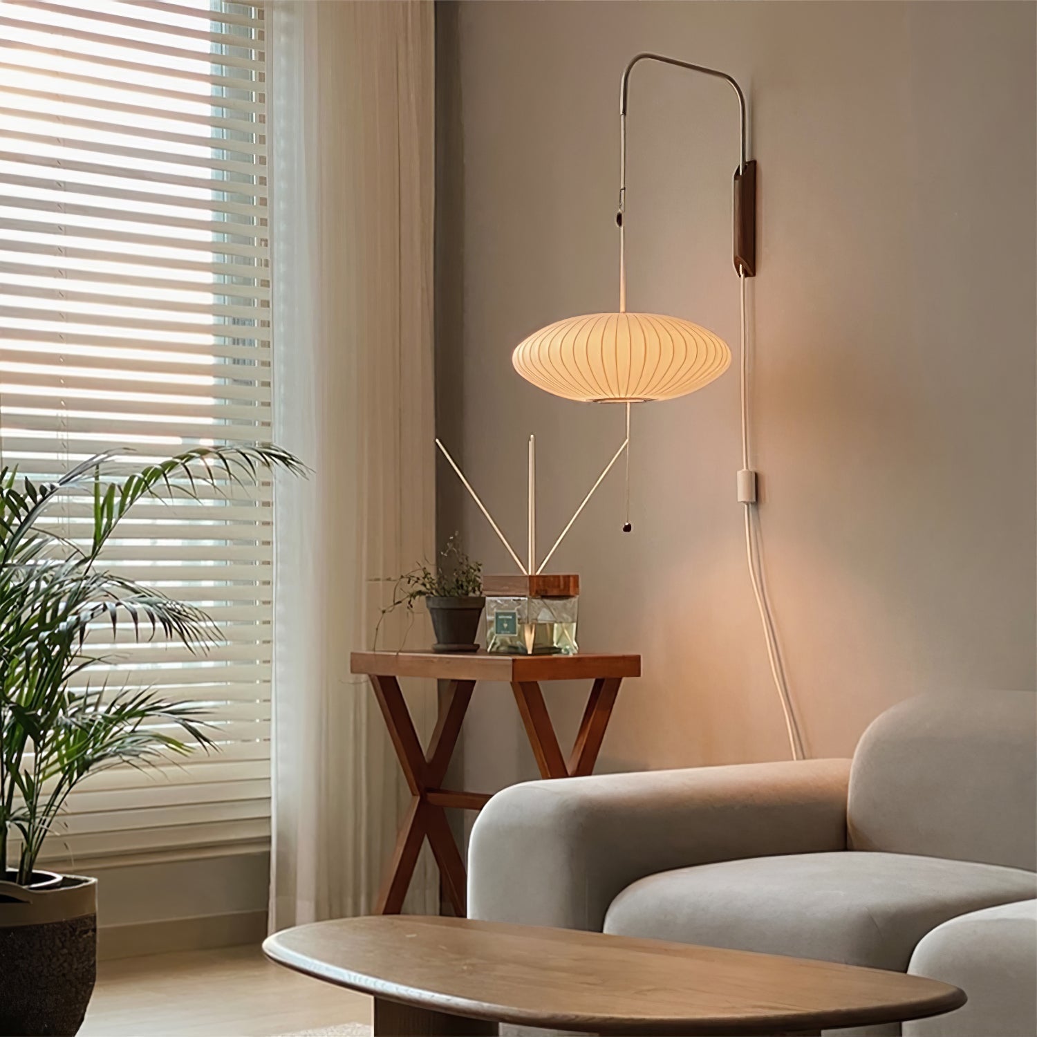 Lustra Wall Sconce Walnut Ball-Neutral Decor