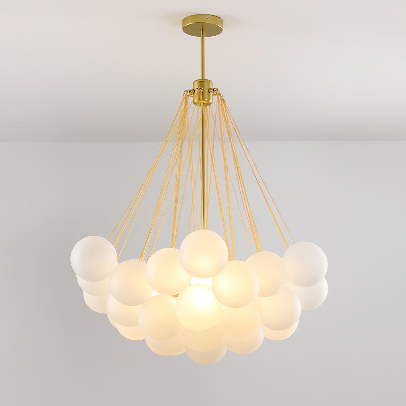 Lustra Chandelier Bubble Frosted Glass-Neutral Decor