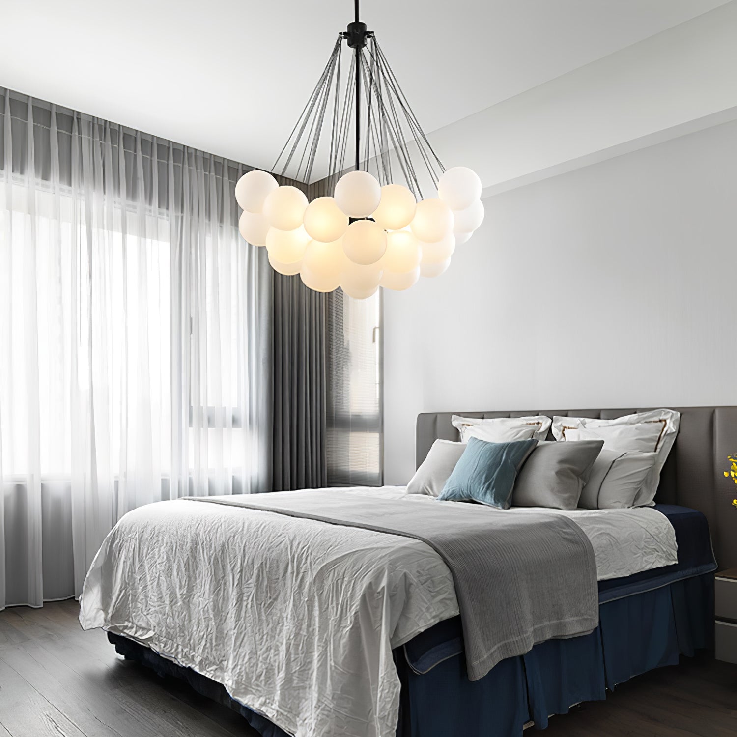 Lustra Chandelier Bubble Frosted Glass-Neutral Decor