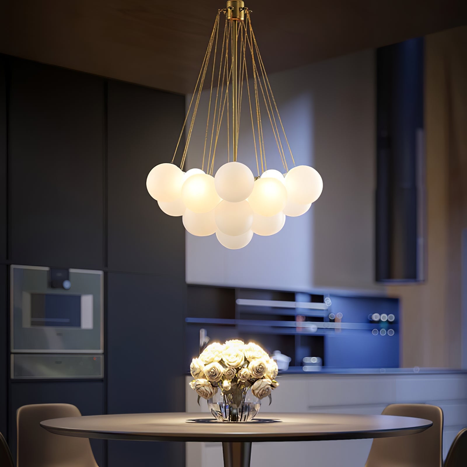 Lustra Chandelier Bubble Frosted Glass-Neutral Decor