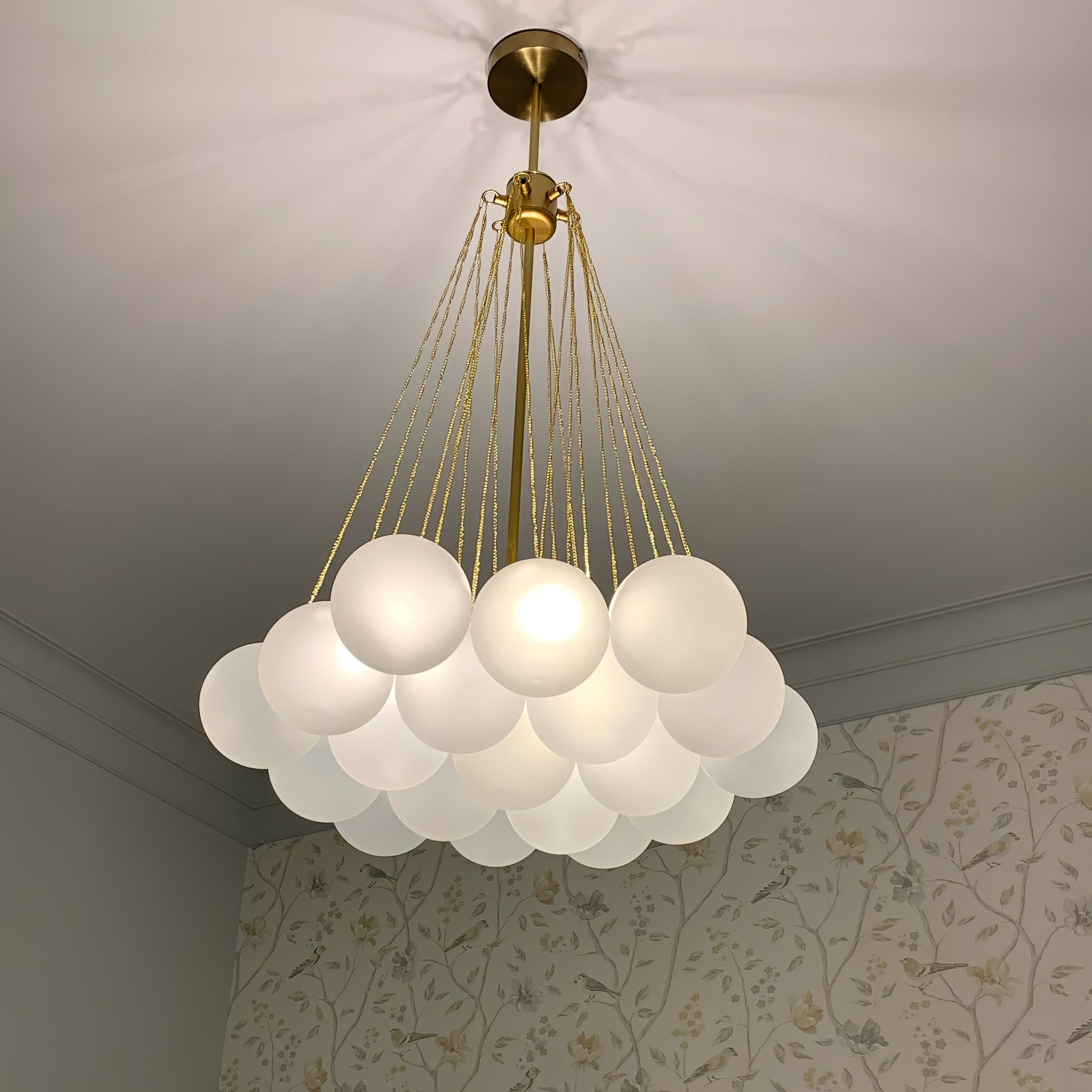 Lustra Chandelier Bubble Frosted Glass-Neutral Decor