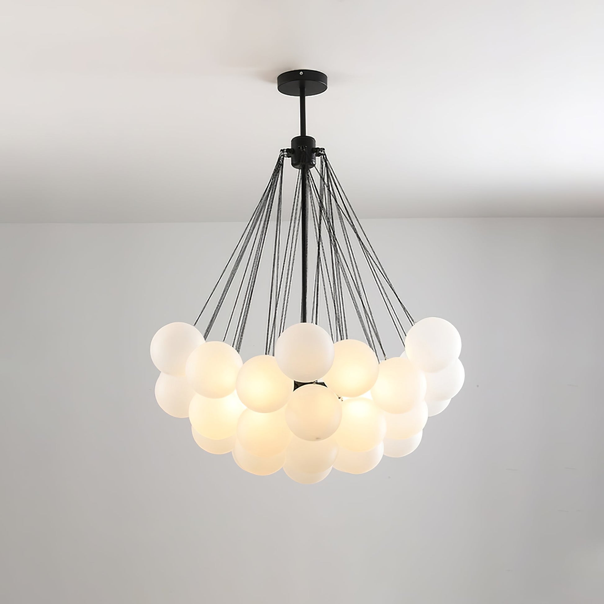 Lustra Chandelier Bubble Frosted Glass-Neutral Decor