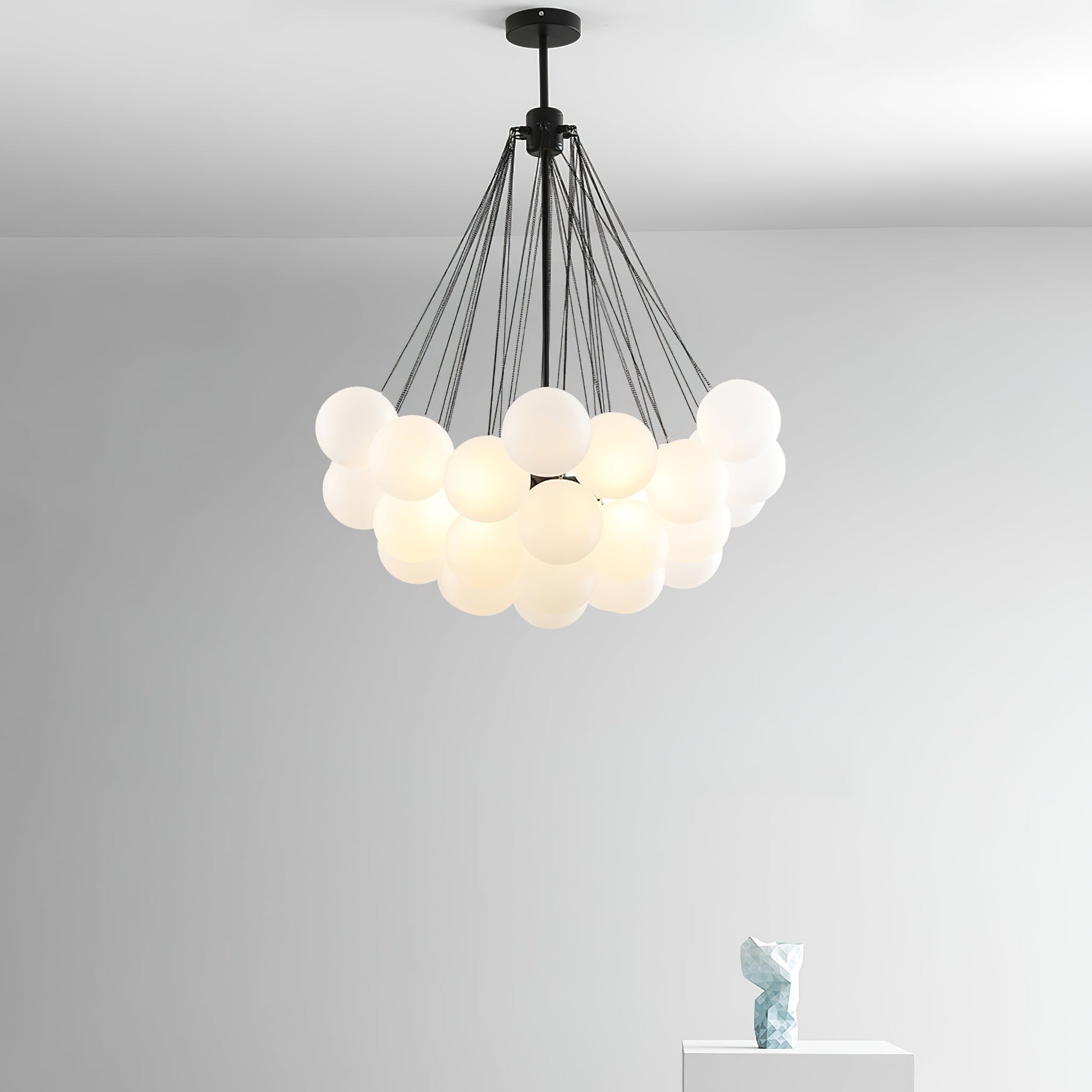Lustra Chandelier Bubble Frosted Glass-Neutral Decor