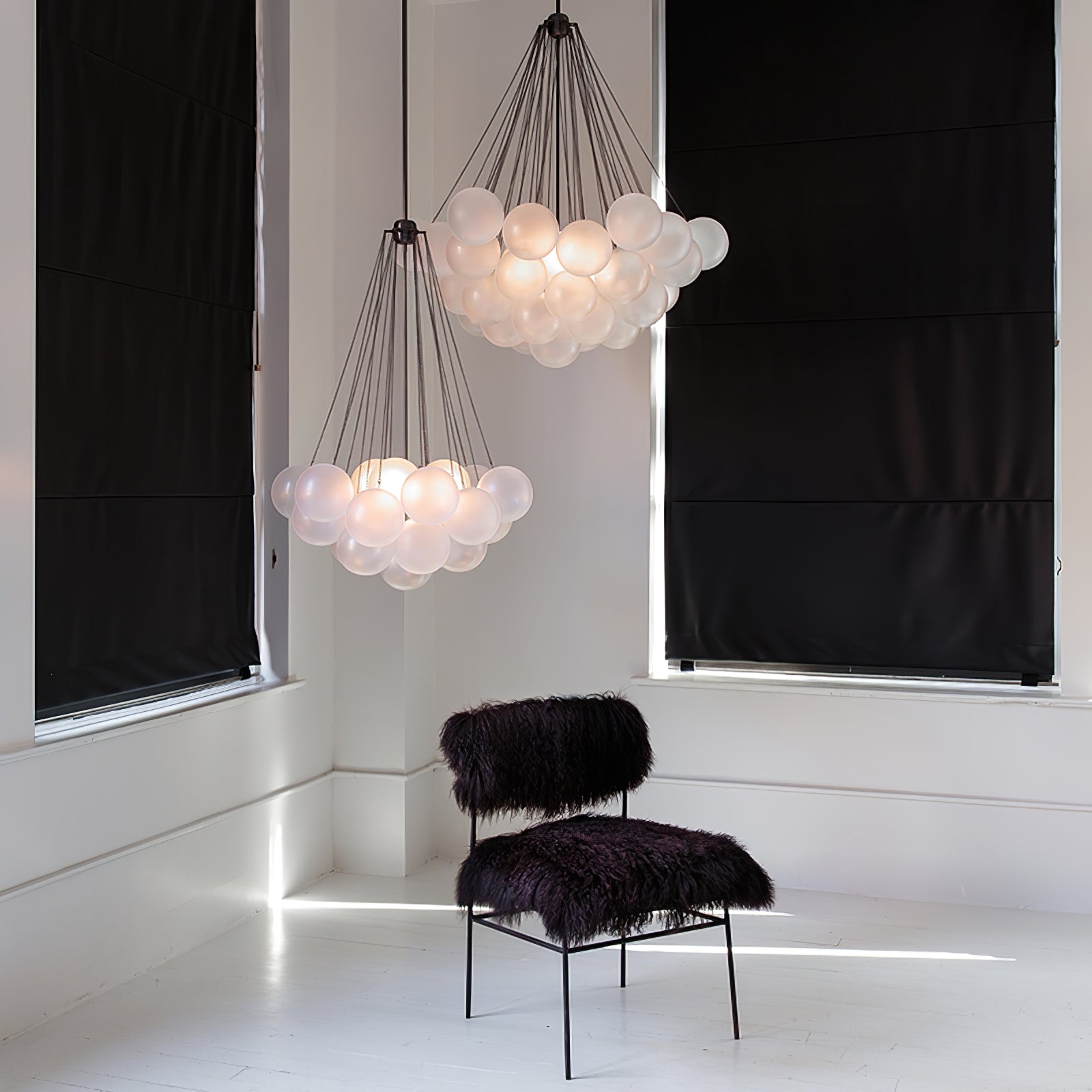 Lustra Chandelier Bubble Frosted Glass-Neutral Decor