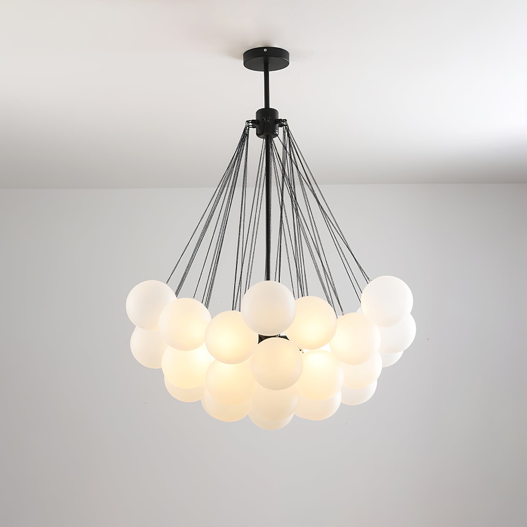 Lustra Chandelier Bubble Frosted Glass-Neutral Decor