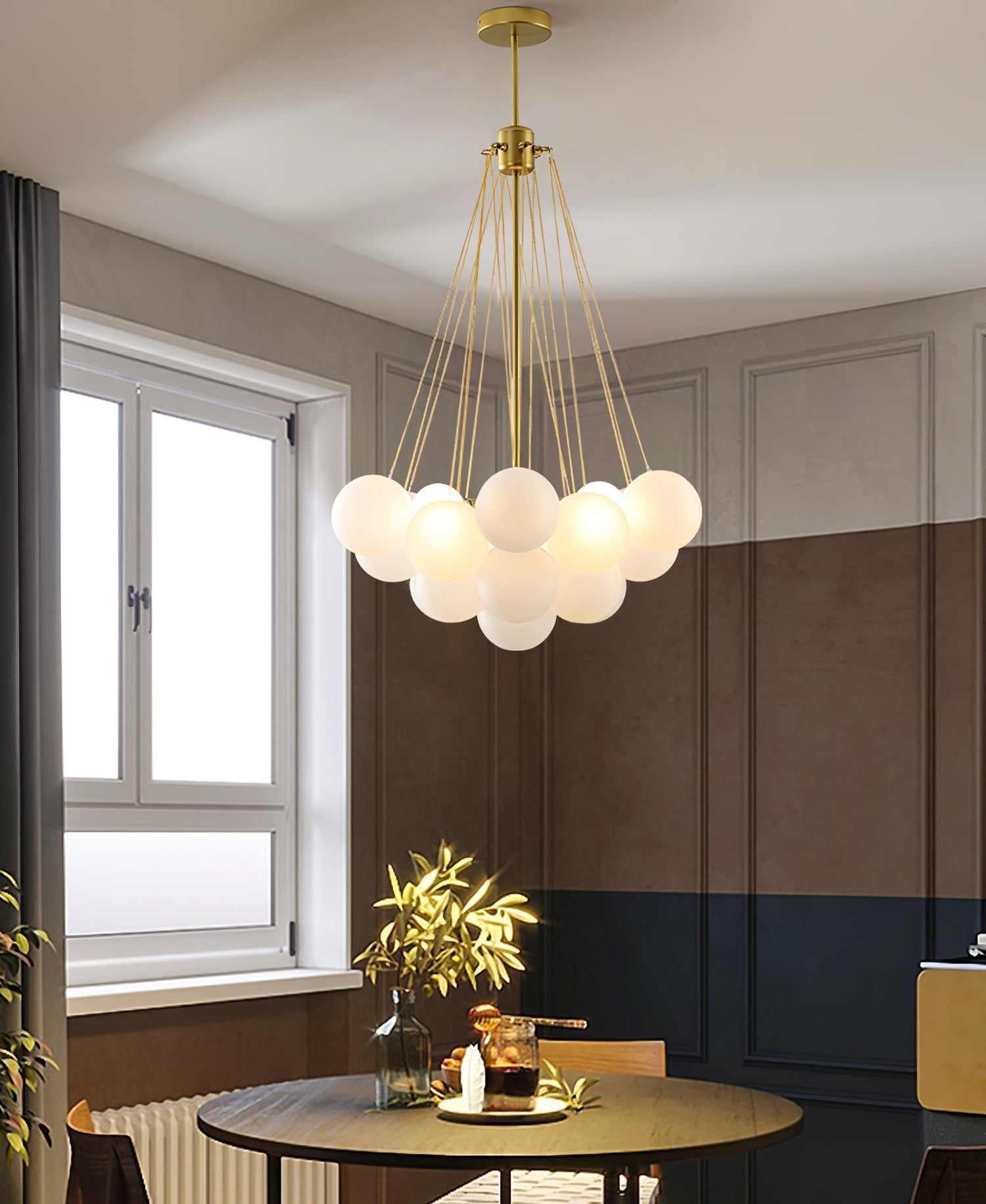 Lustra Chandelier Bubble Frosted Glass-Neutral Decor