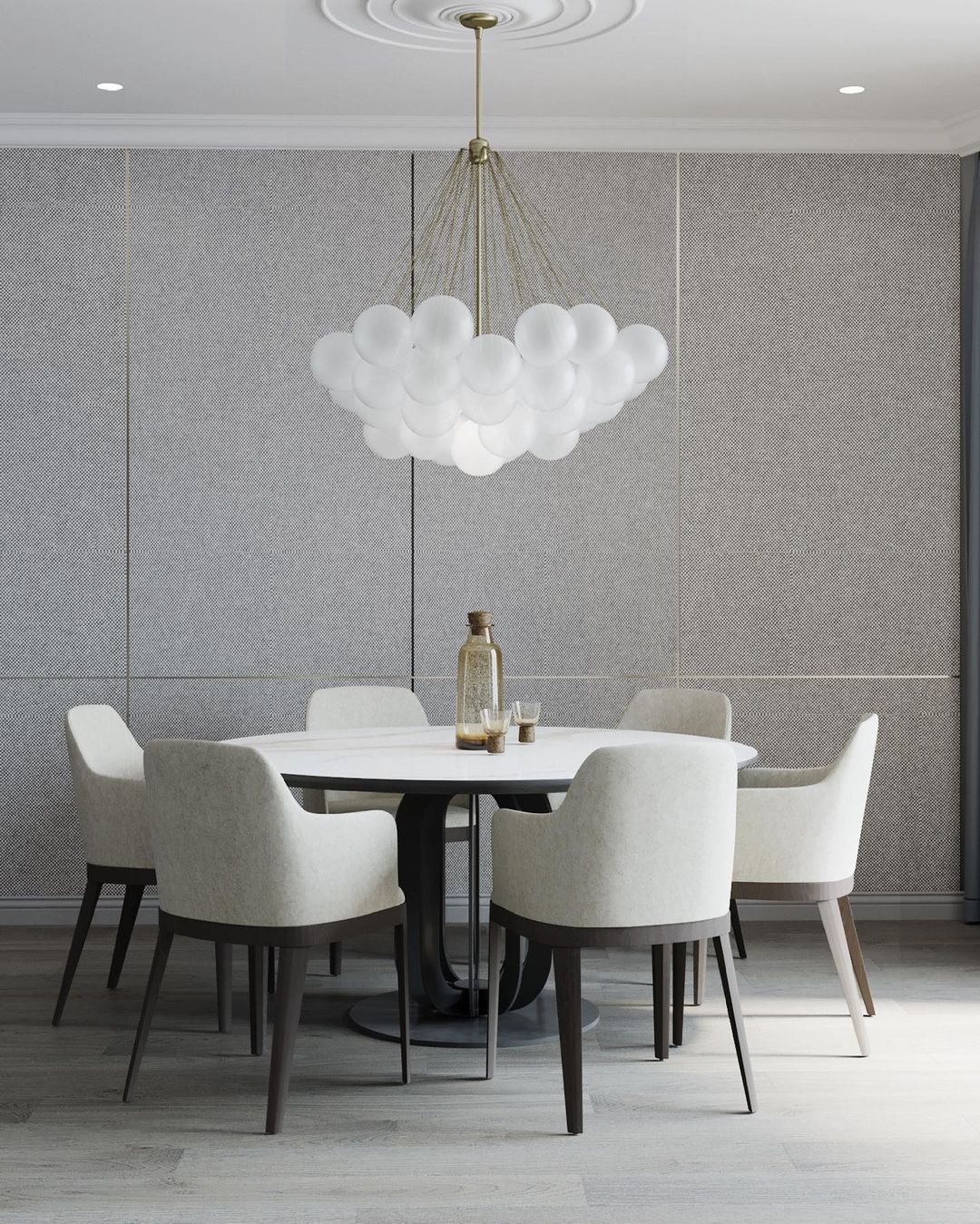 Lustra Chandelier Bubble Frosted Glass-Neutral Decor