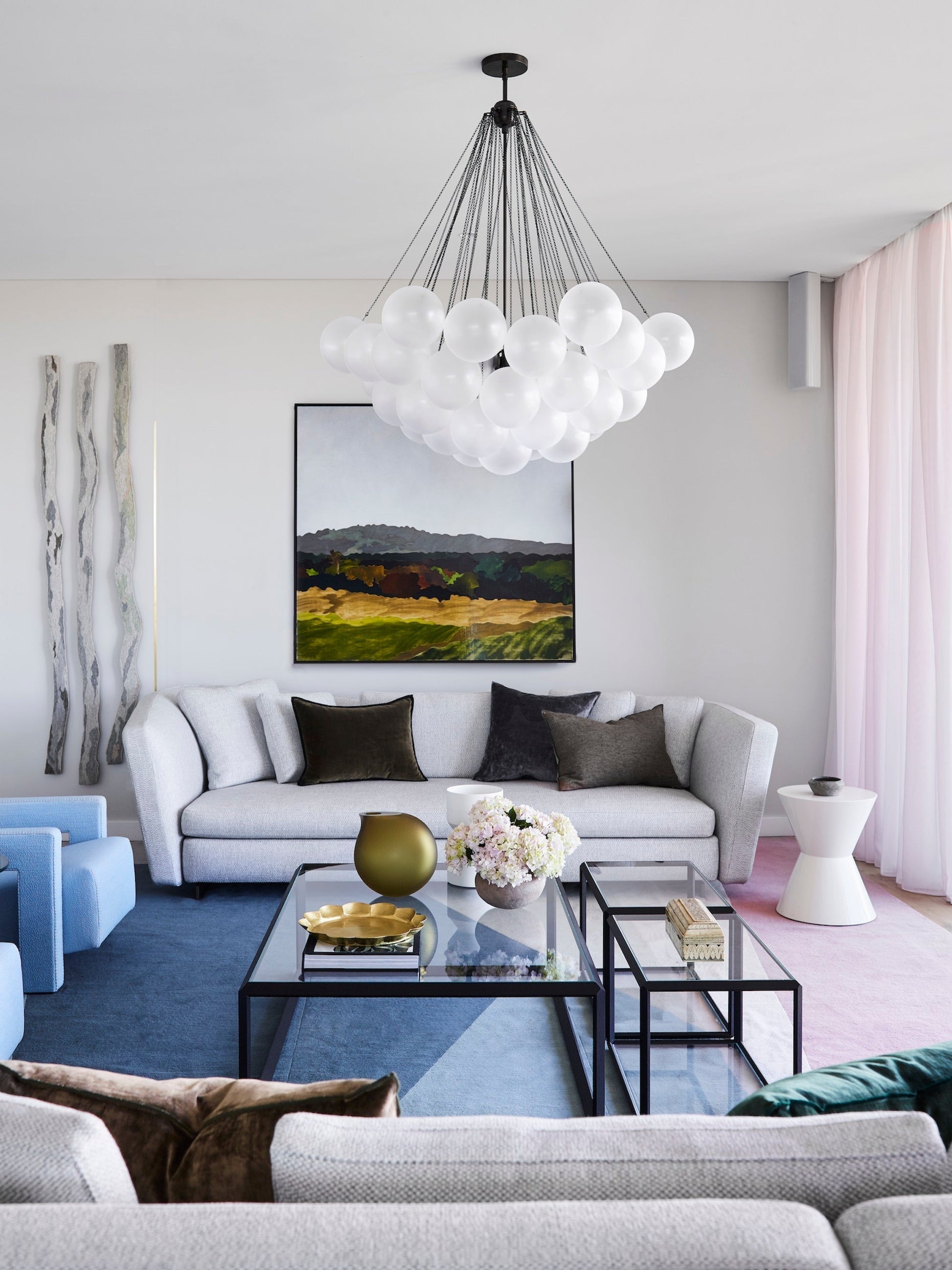 Lustra Chandelier Bubble Frosted Glass-Neutral Decor