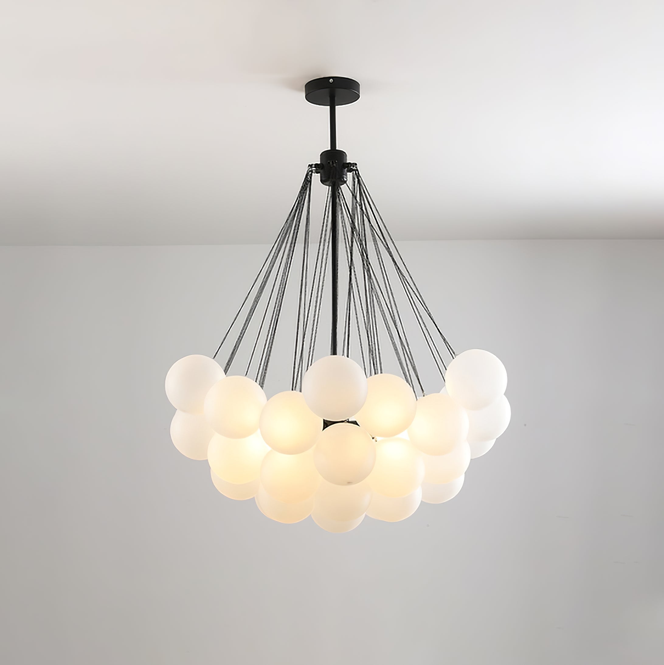 Lustra Chandelier Bubble Frosted Glass-Neutral Decor
