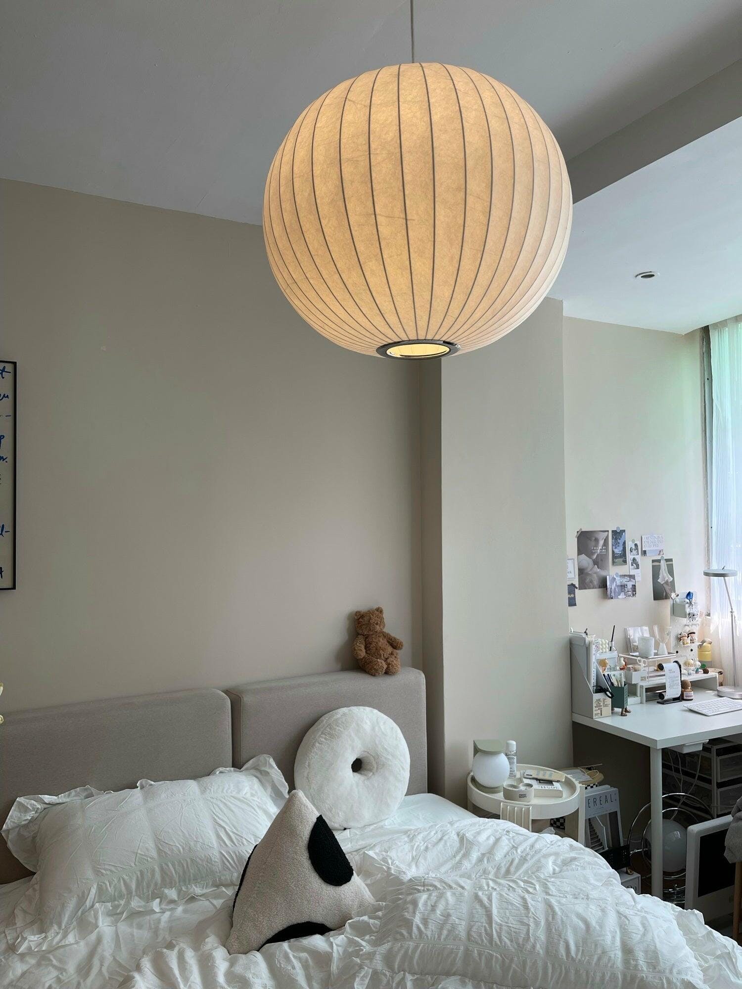 Nebula Bubble Mulberry Silk Pendant Lamp-Neutral Decor