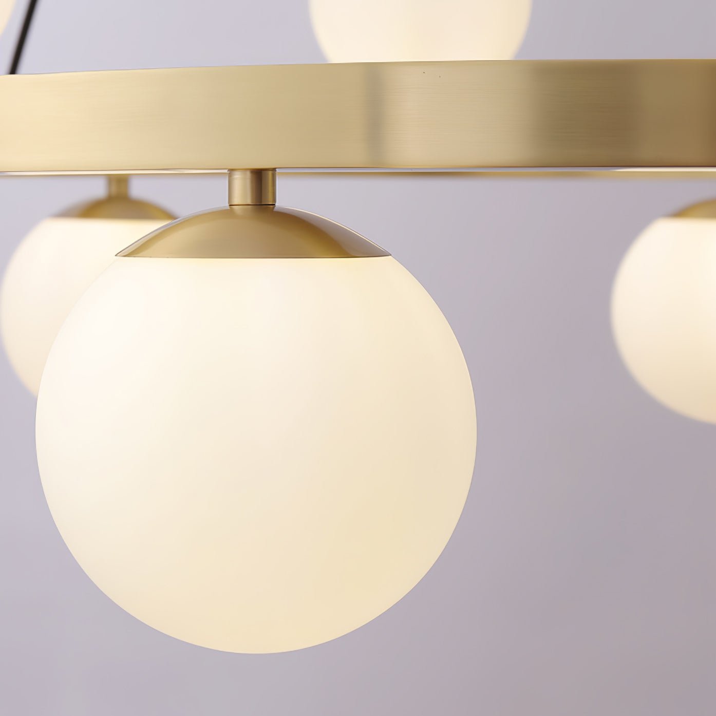 Aben Chandelier Globe Brass Ring-Neutral Decor