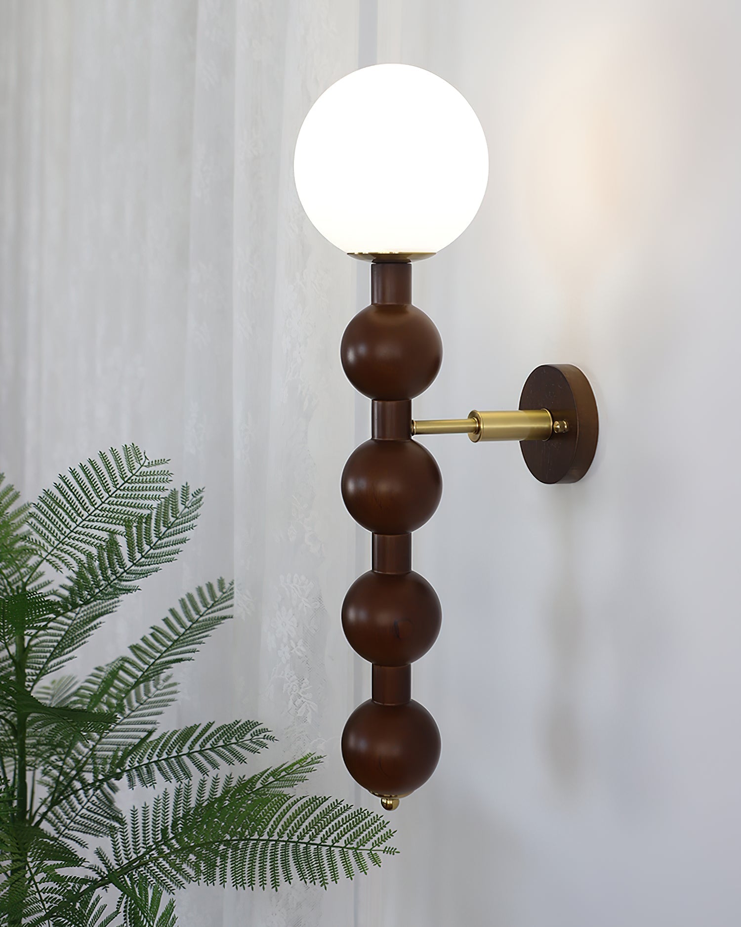 Olaeia Modern Minimalist Bubbly Wooden Glass Wall Lamp-Neutral Decor