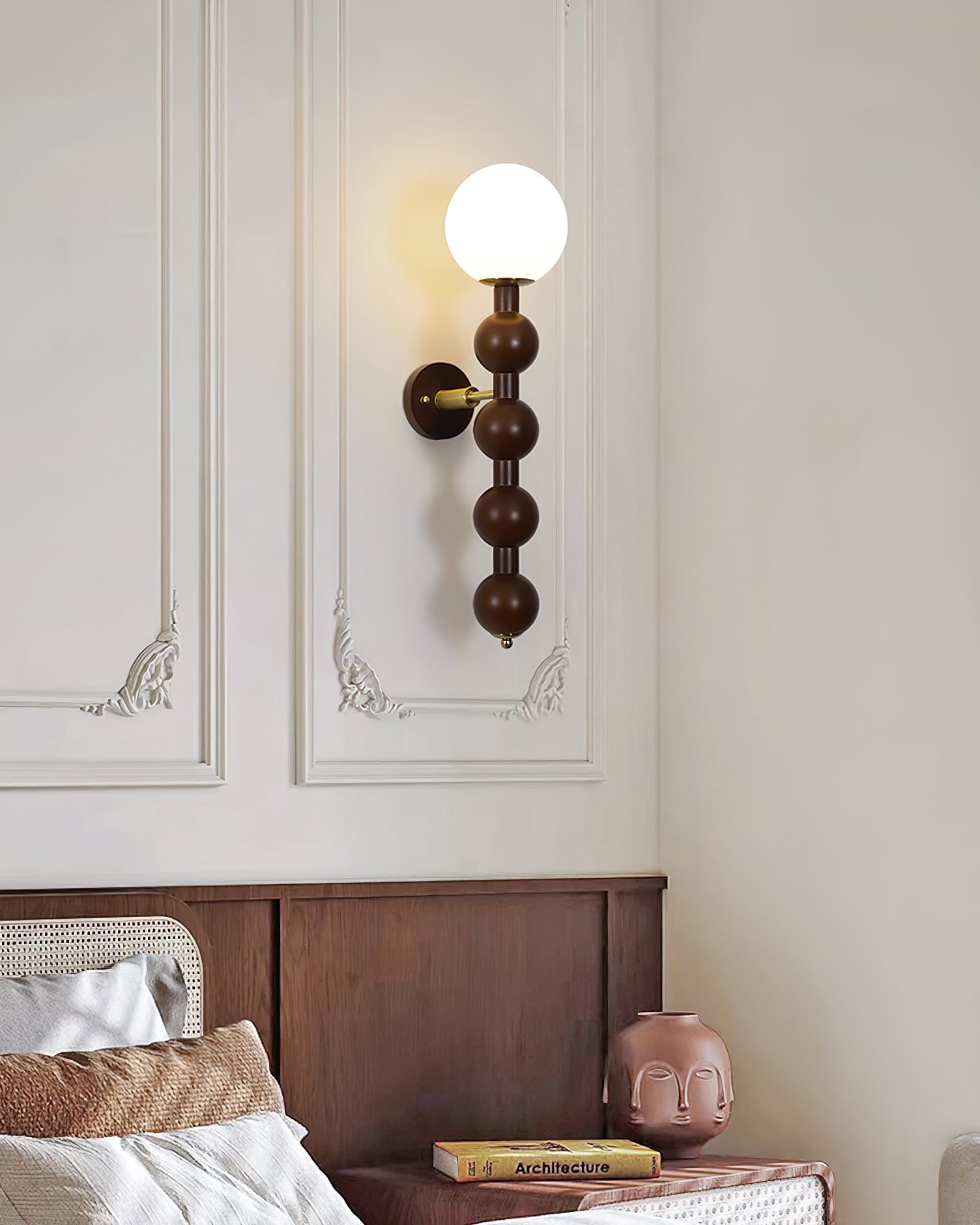 Olaeia Modern Minimalist Bubbly Wooden Glass Wall Lamp-Neutral Decor