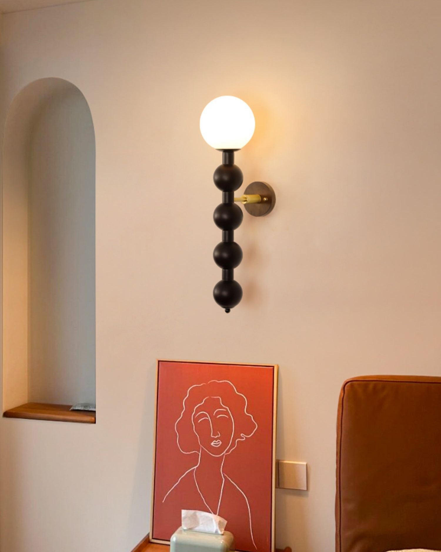 Olaeia Modern Minimalist Bubbly Wooden Glass Wall Lamp-Neutral Decor