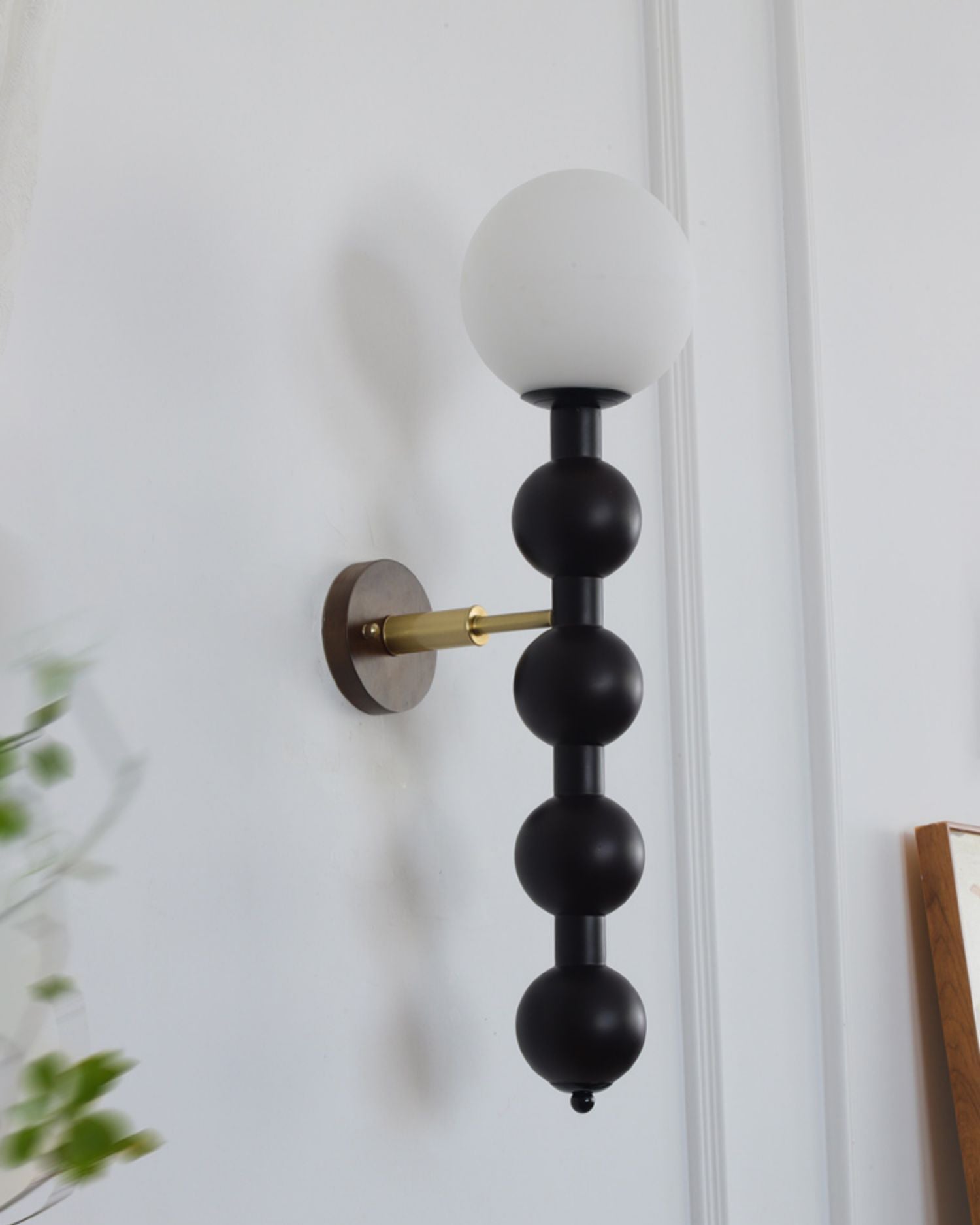 Olaeia Modern Minimalist Bubbly Wooden Glass Wall Lamp-Neutral Decor