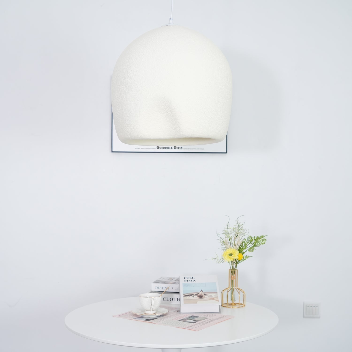 Nuo Pendant Lamp Plaster Rounded Dome Wabi Sabi-Neutral Decor