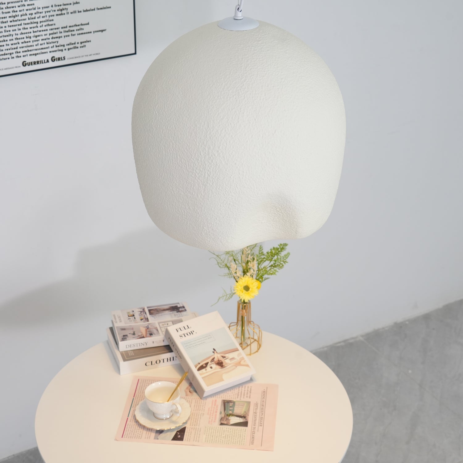 Nuo Pendant Lamp Plaster Rounded Dome Wabi Sabi-Neutral Decor