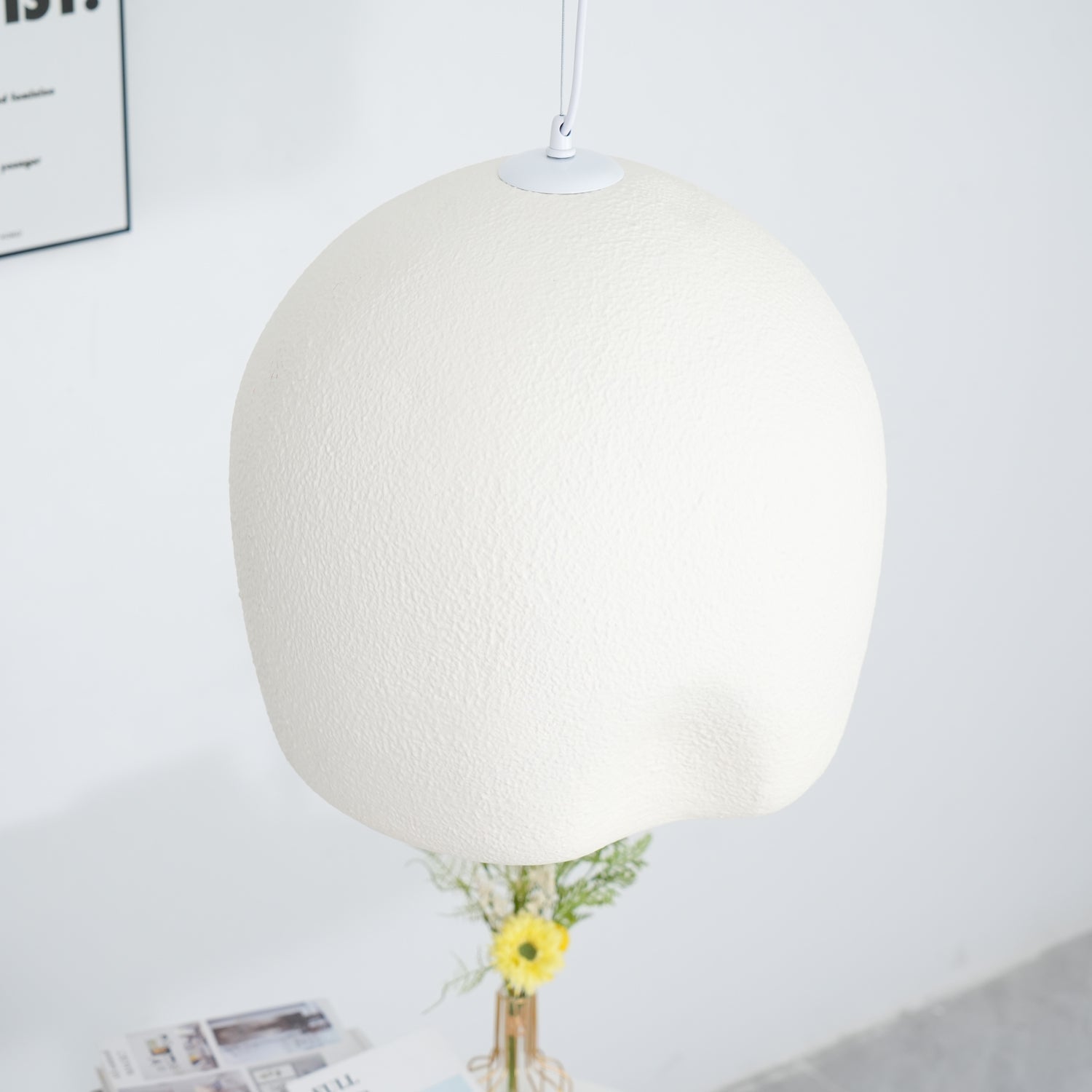 Nuo Pendant Lamp Plaster Rounded Dome Wabi Sabi-Neutral Decor