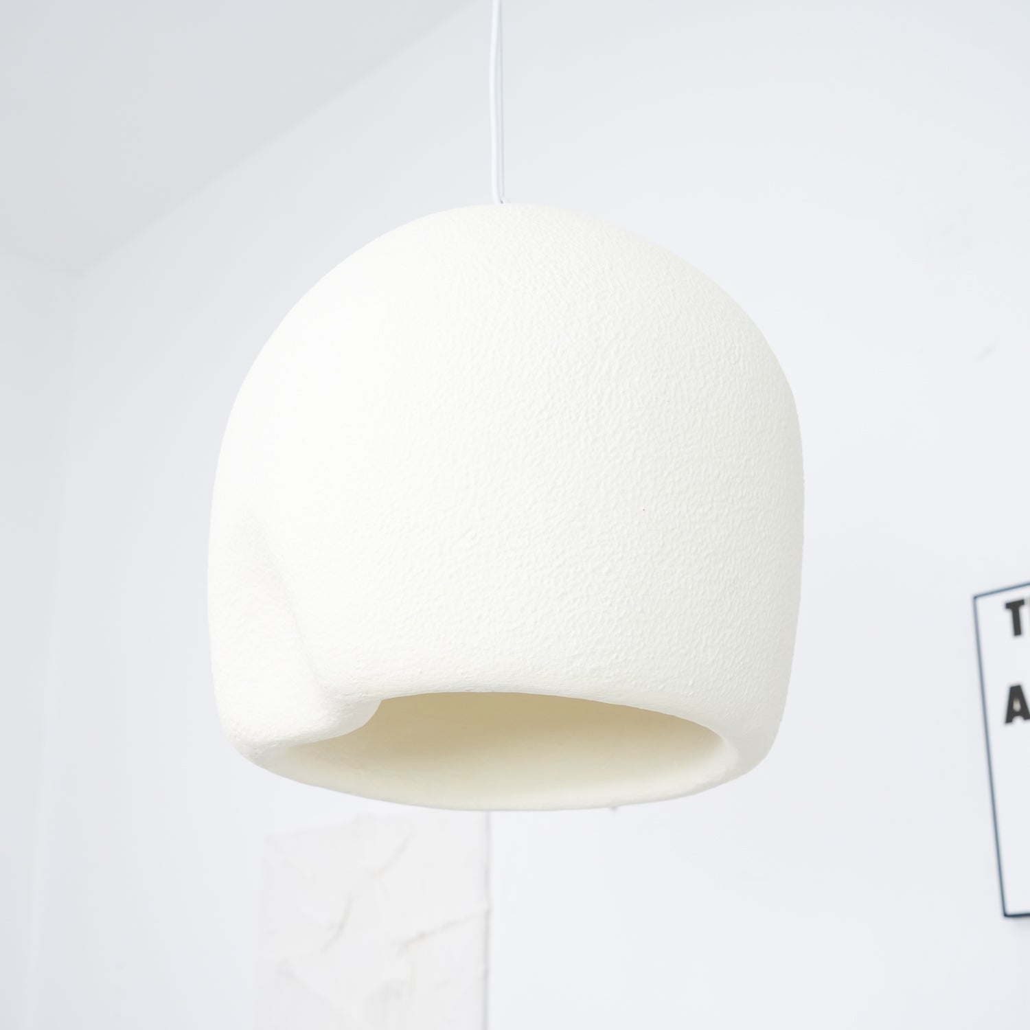 Nuo Pendant Lamp Plaster Rounded Dome Wabi Sabi-Neutral Decor