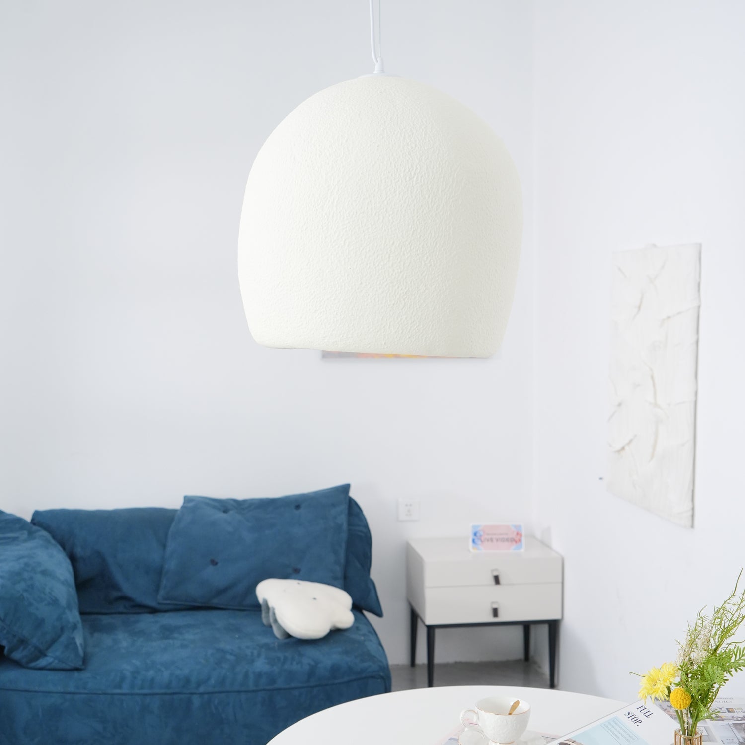 Nuo Pendant Lamp Plaster Rounded Dome Wabi Sabi-Neutral Decor