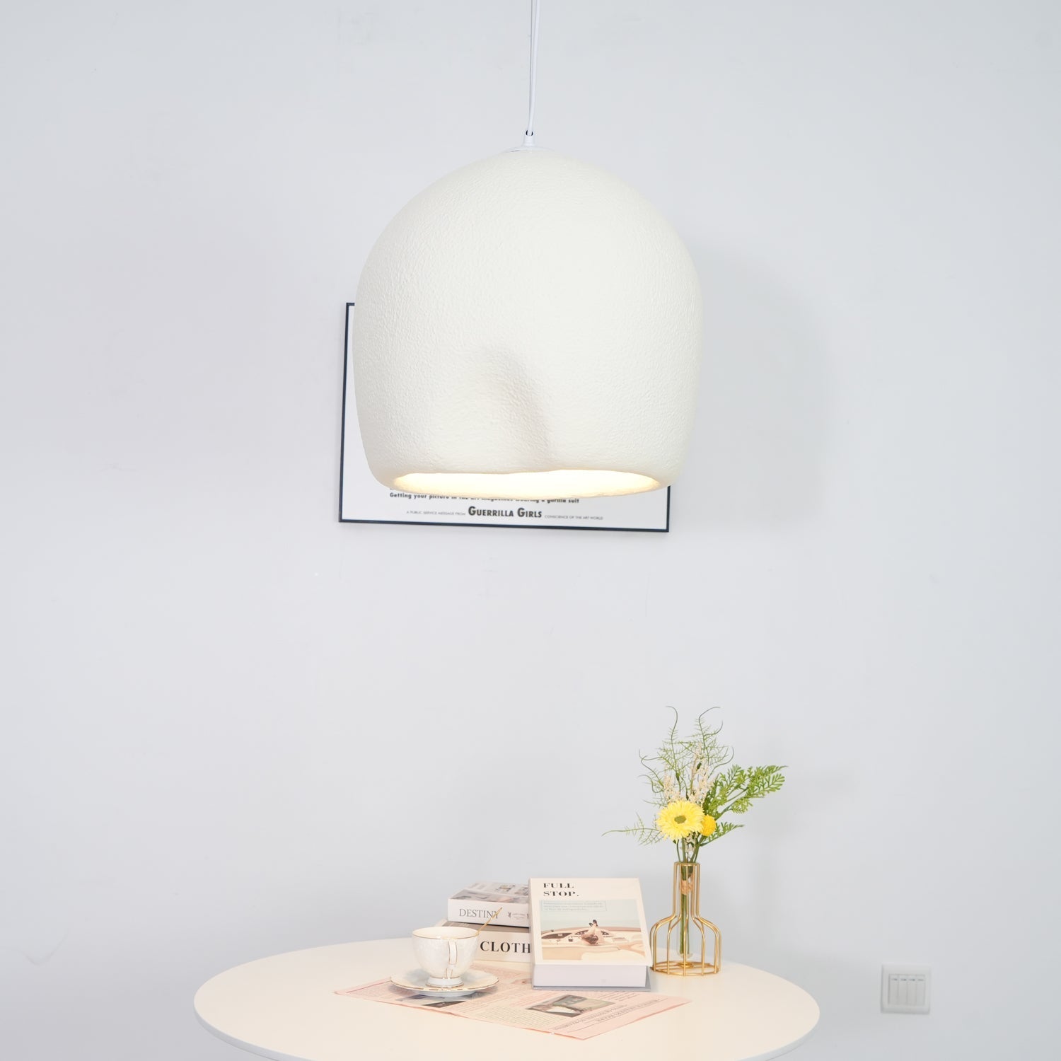 Nuo Pendant Lamp Plaster Rounded Dome Wabi Sabi-Neutral Decor