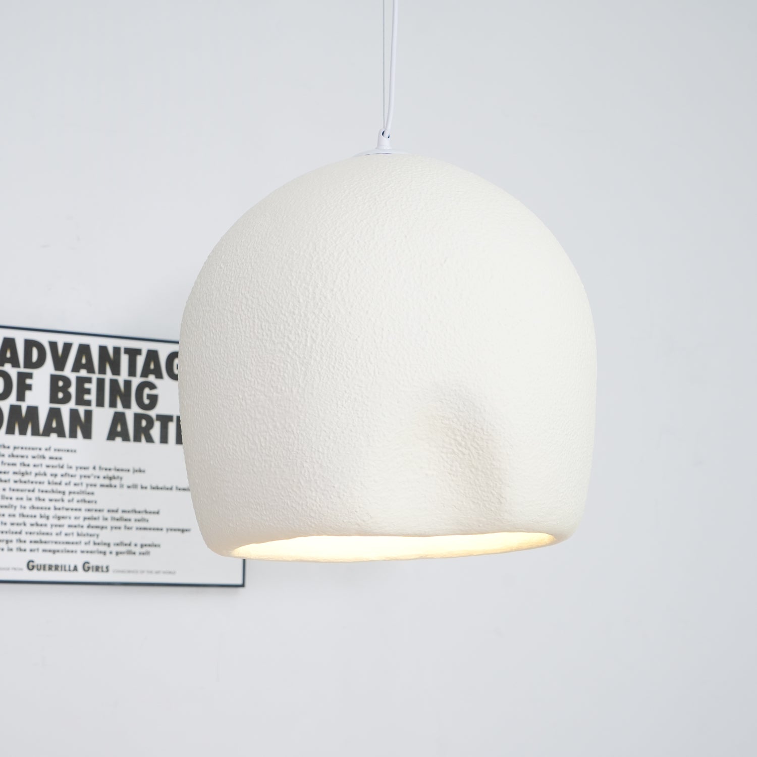 Nuo Pendant Lamp Plaster Rounded Dome Wabi Sabi-Neutral Decor