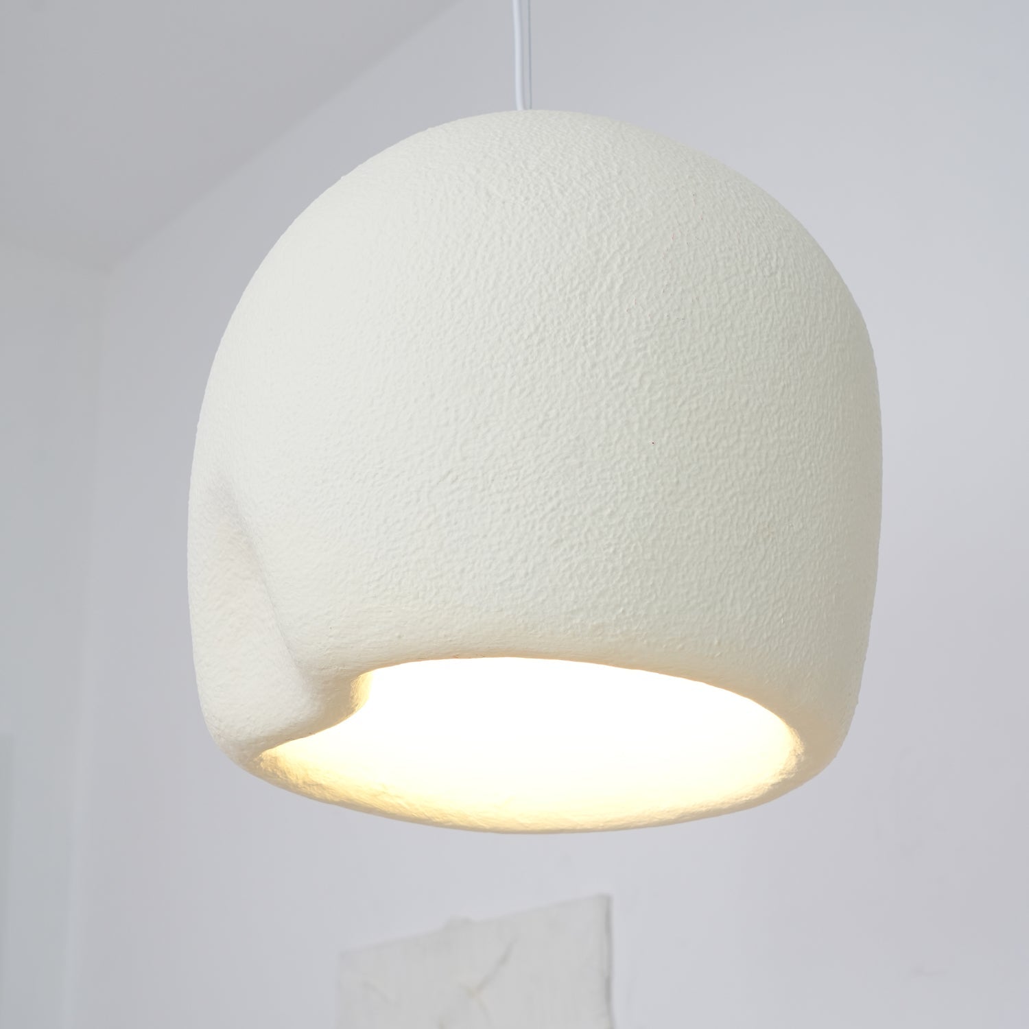 Nuo Pendant Lamp Plaster Rounded Dome Wabi Sabi-Neutral Decor