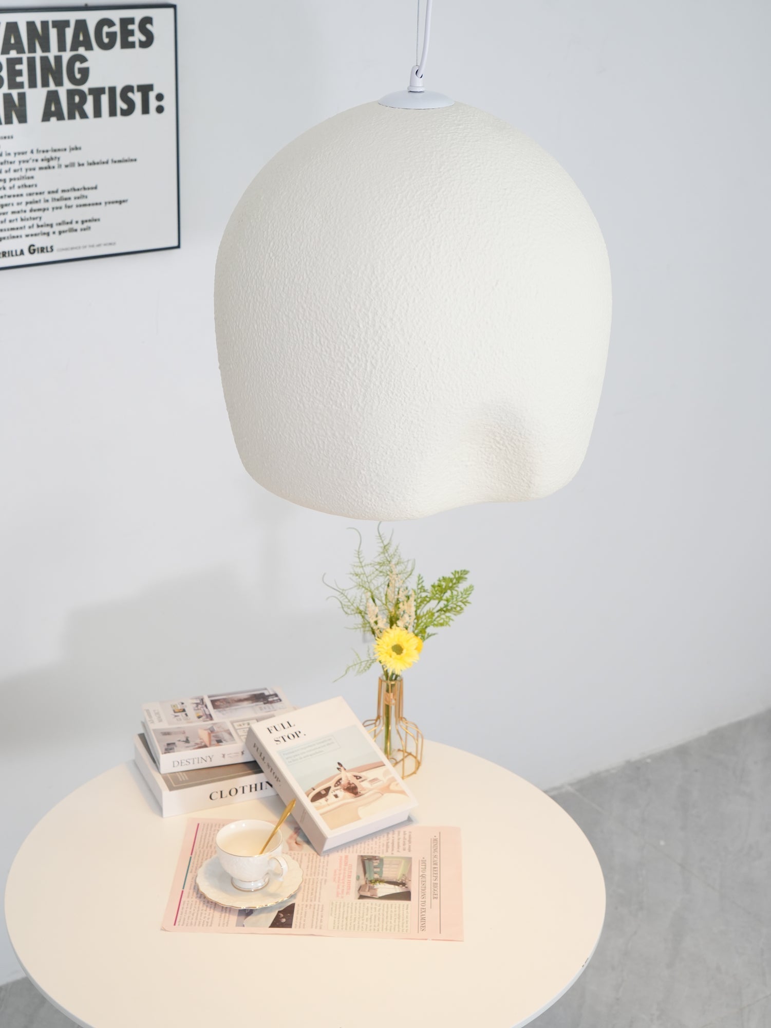 Nuo Pendant Lamp Plaster Rounded Dome Wabi Sabi-Neutral Decor