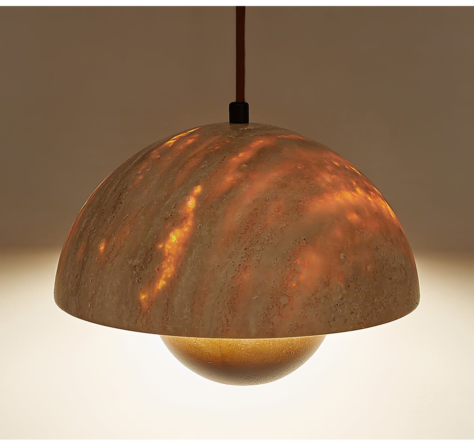 Ersile Travertine Pendant Light-Neutral Decor