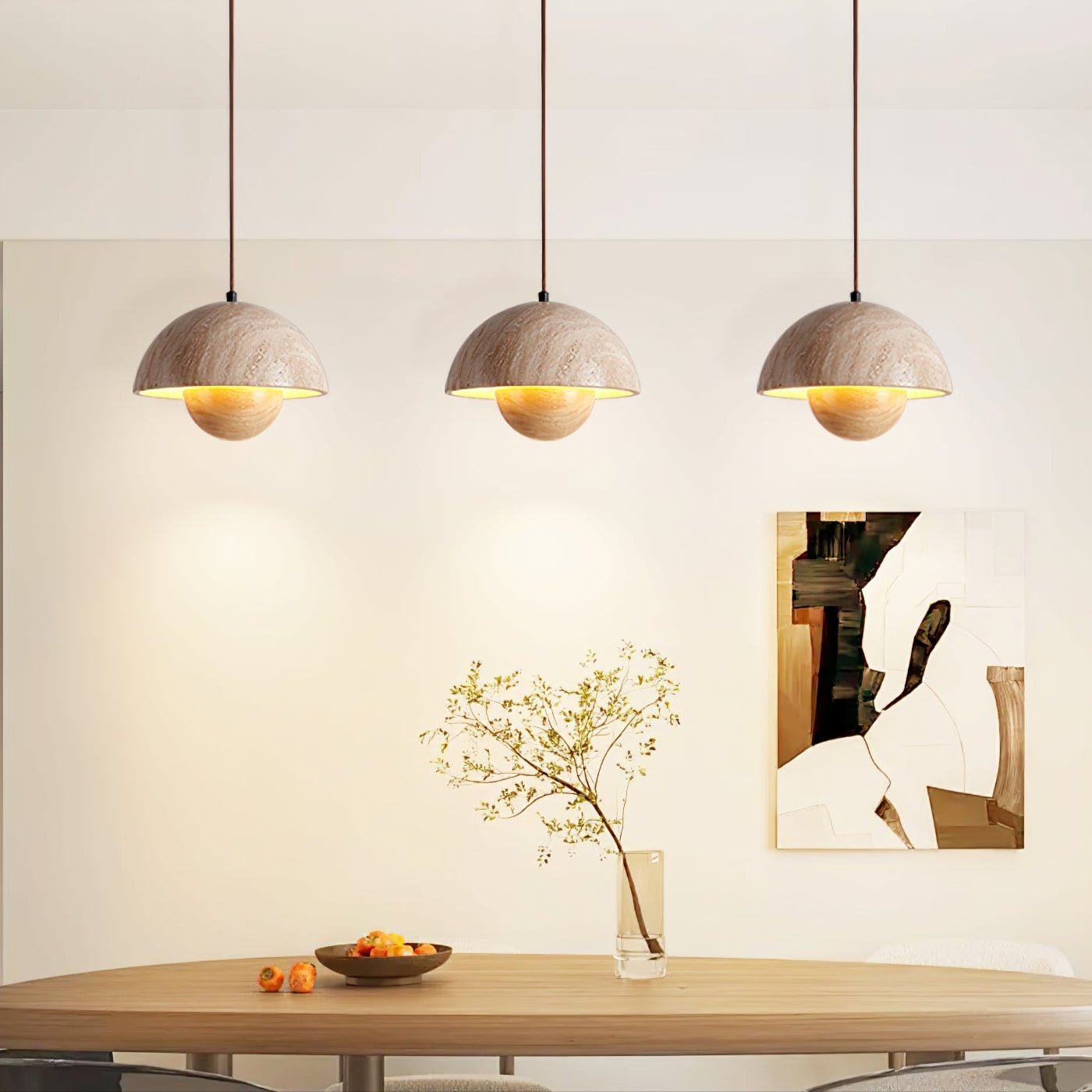 Ersile Travertine Pendant Light-Neutral Decor