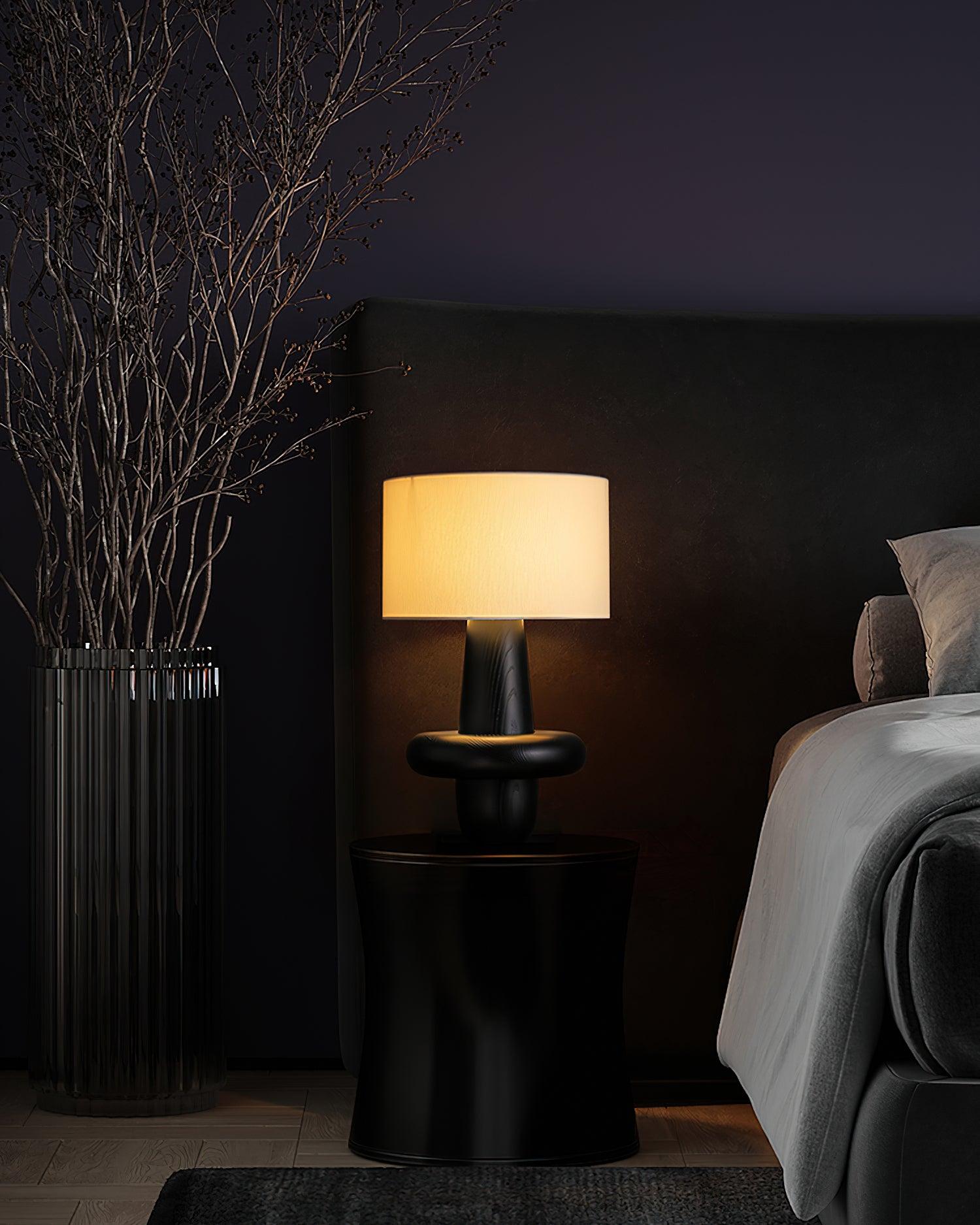 Ring Minimalist Wood Table Lamp-Neutral Decor