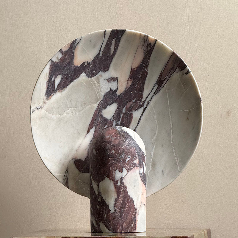 Black marble Fan Table Lamp on an office desk.