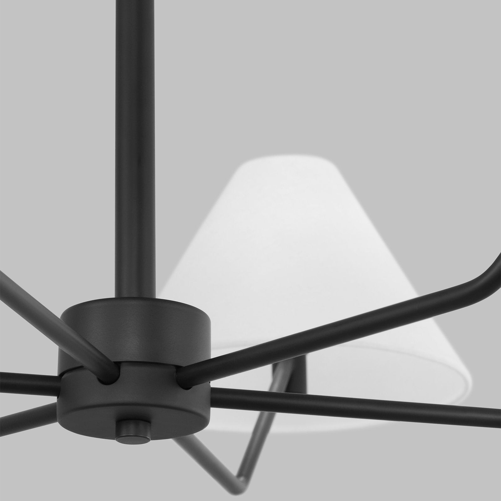 Kevenor Chandelier Brass Fabric Cone Shades Modern-Neutral Decor