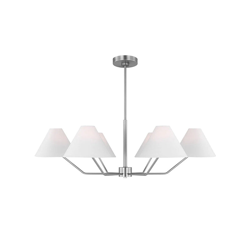 Kevenor Chandelier Brass Fabric Cone Shades Modern-Neutral Decor