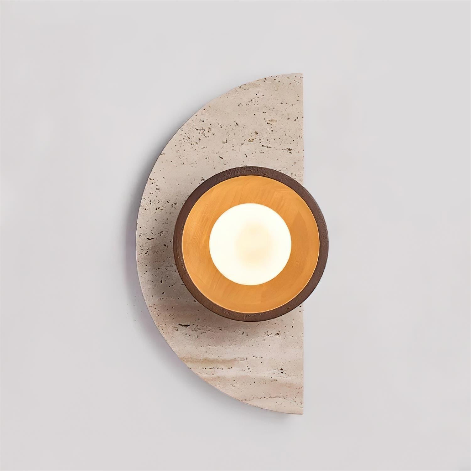 Solaro Wall Lamp Travertine Half-moon  Design