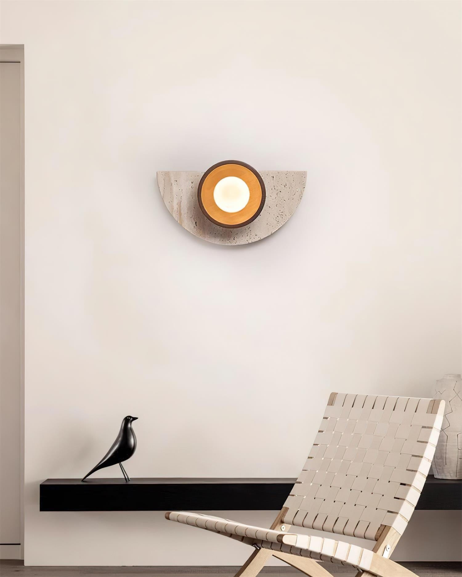 Solaro Wall Lamp Travertine Half-moon  Design