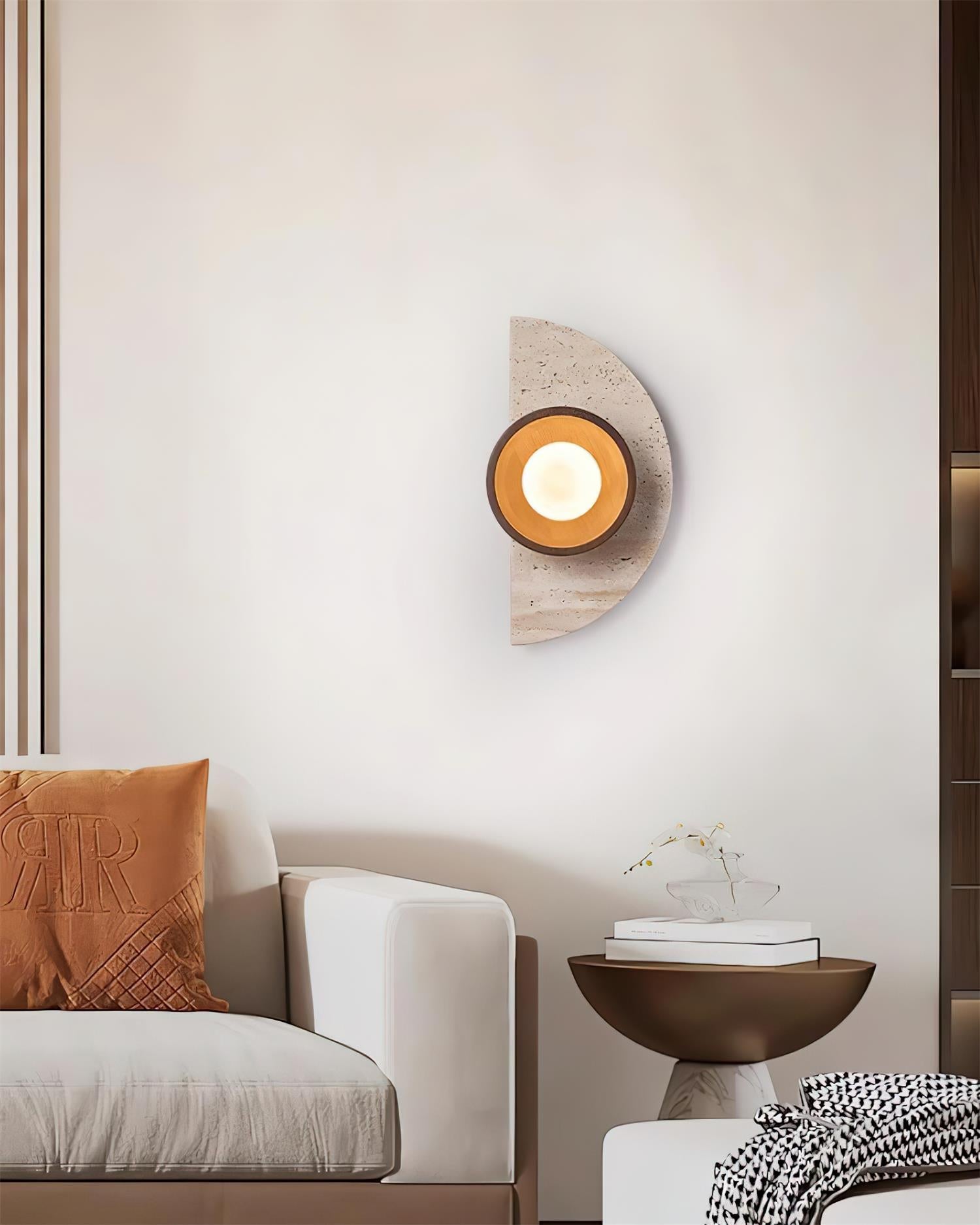 Solaro Wall Lamp Travertine Half-moon  Design