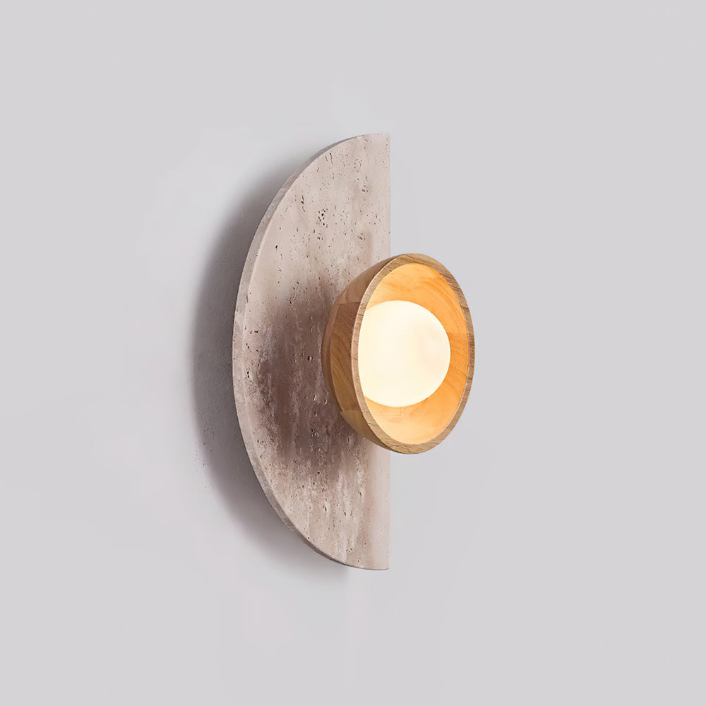 Solaro Wall Lamp Travertine Half-moon  Design