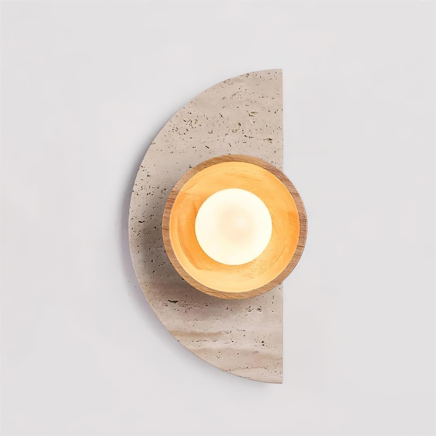 Solaro Wall Lamp Travertine Half-moon  Design