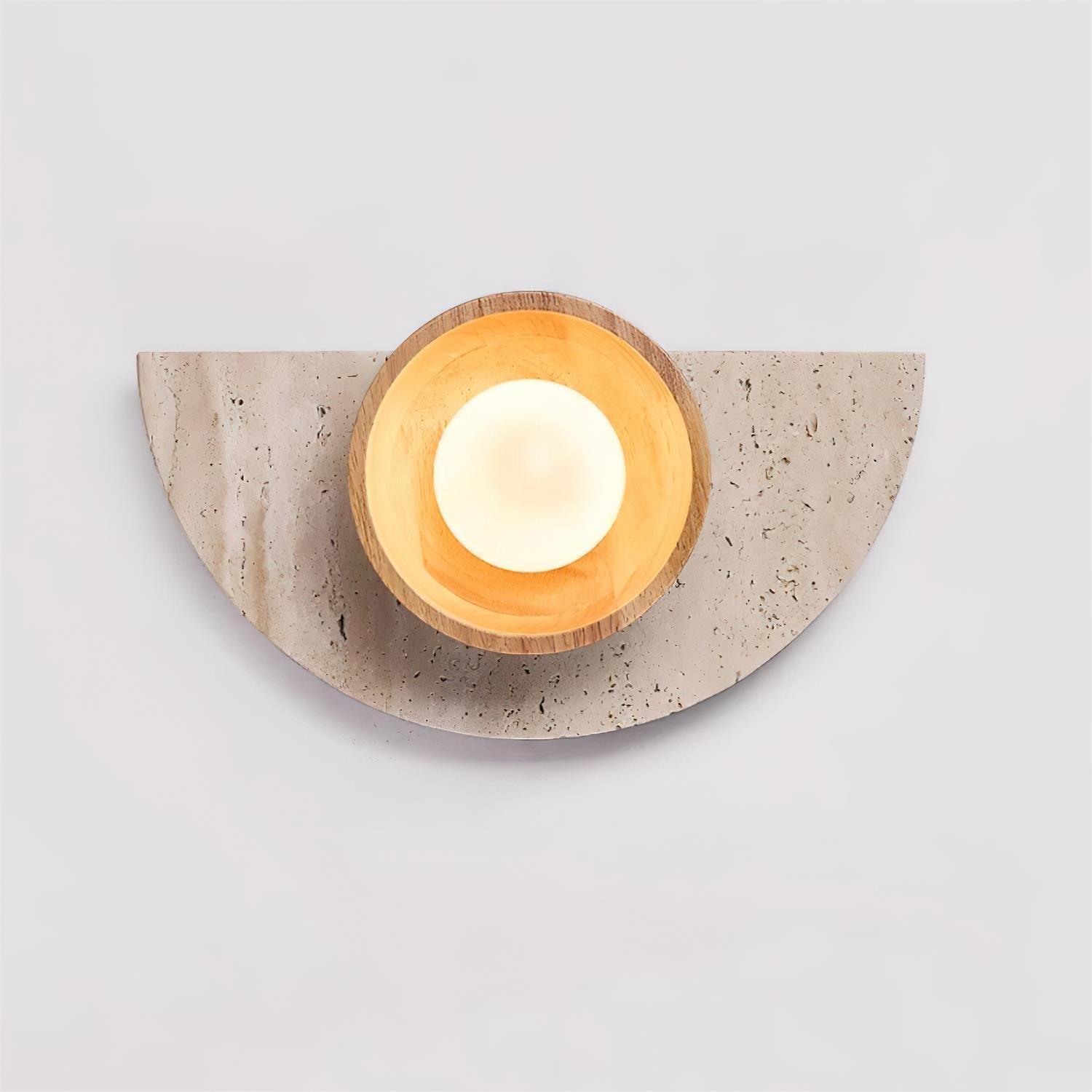 Solaro Wall Lamp Travertine Half-moon  Design