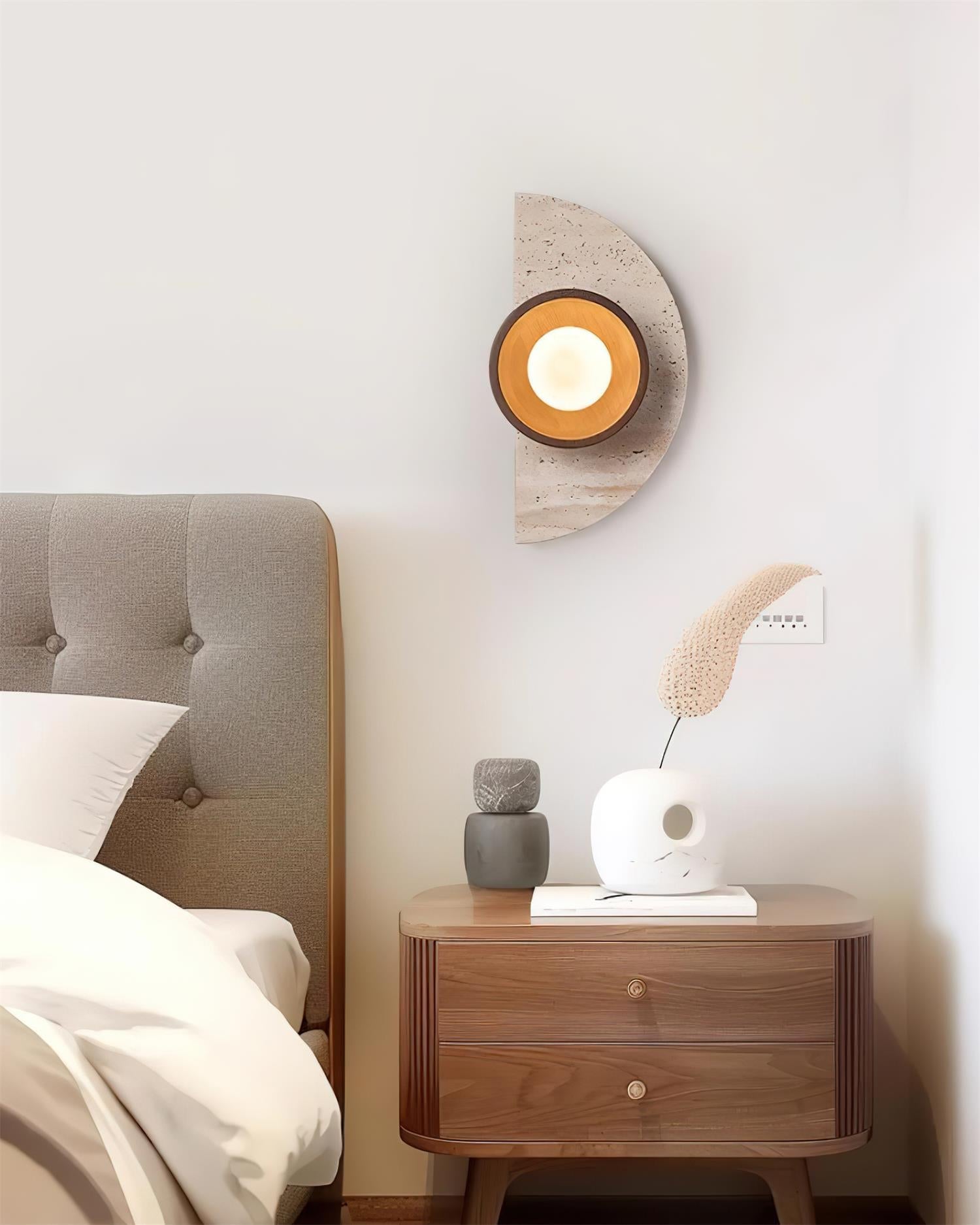 Solaro Wall Lamp Travertine Half-moon  Design