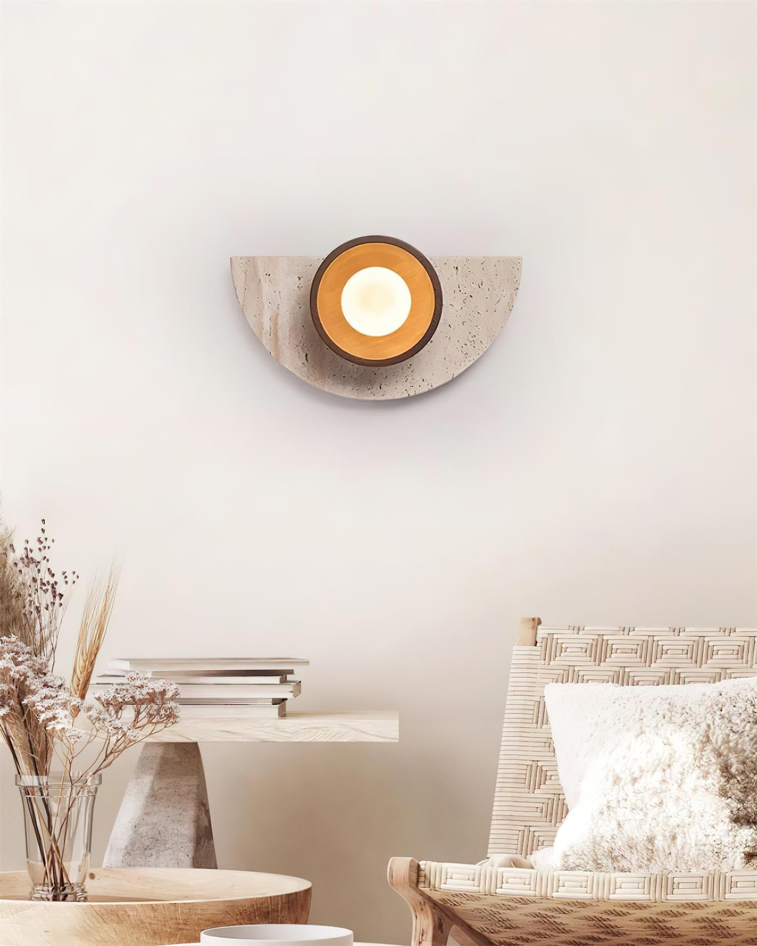 Solaro Wall Lamp Travertine Half-moon  Design